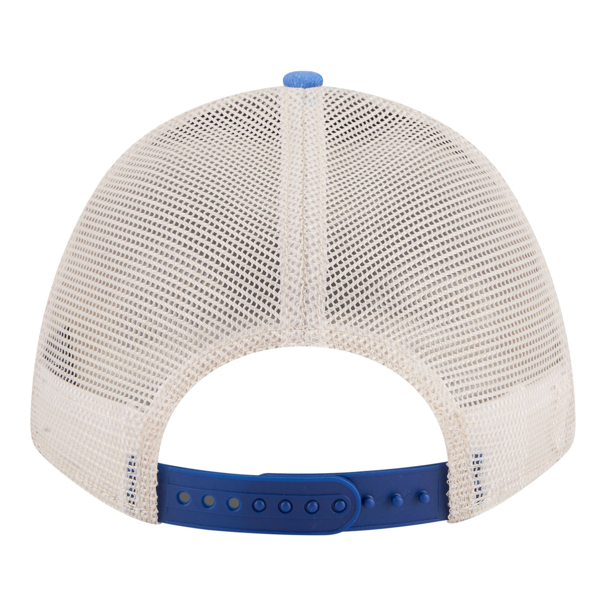 Men's New Era Stone/Royal Florida Gators Frayed Patch 9FORTY M-Crown A-Frame Trucker Adjustable Hat