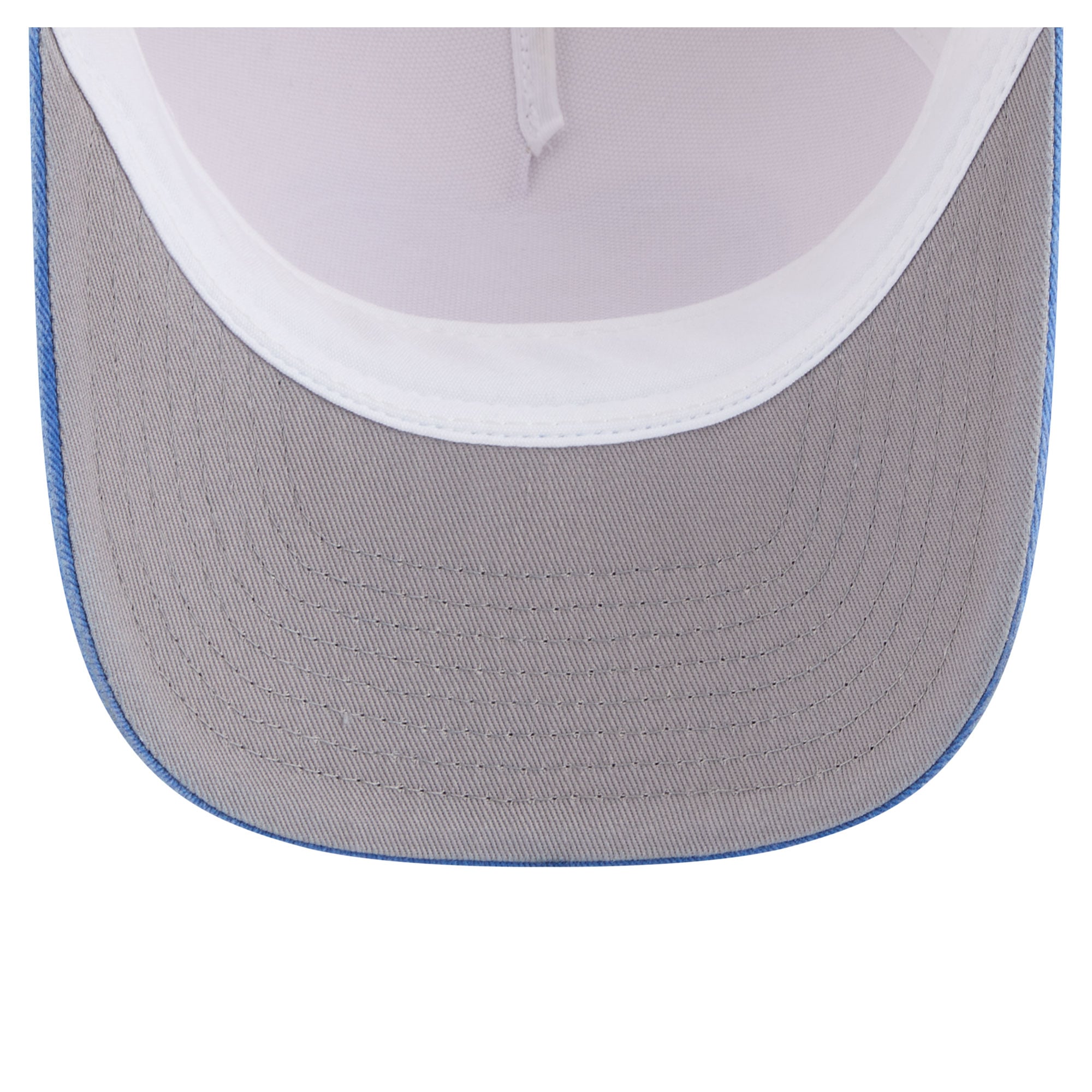 Men's New Era Stone/Royal Florida Gators Frayed Patch 9FORTY M-Crown A-Frame Trucker Adjustable Hat