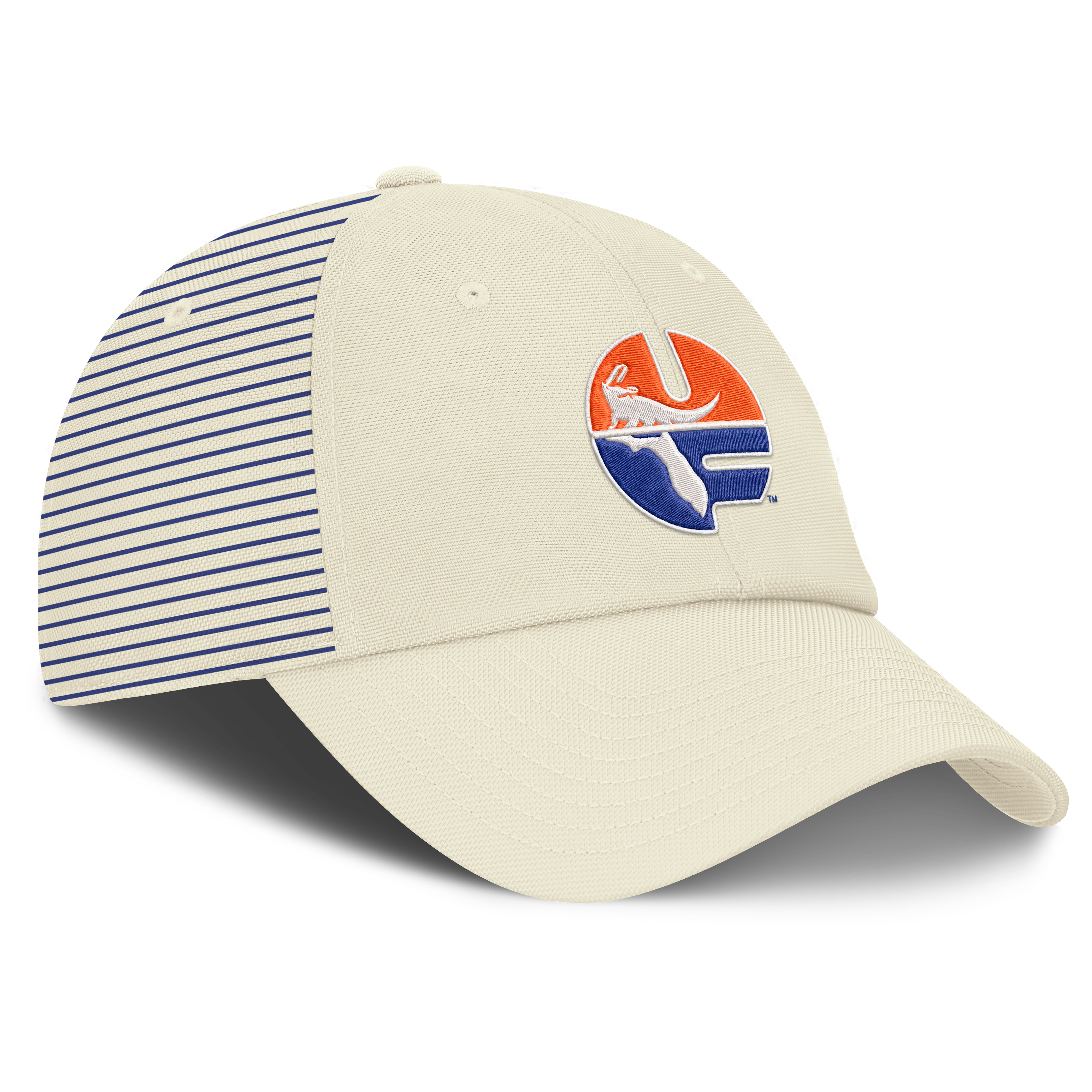 Men's Nike White Florida Gators Vault Logo Striped Club Dri-FIT Adjustable Hat