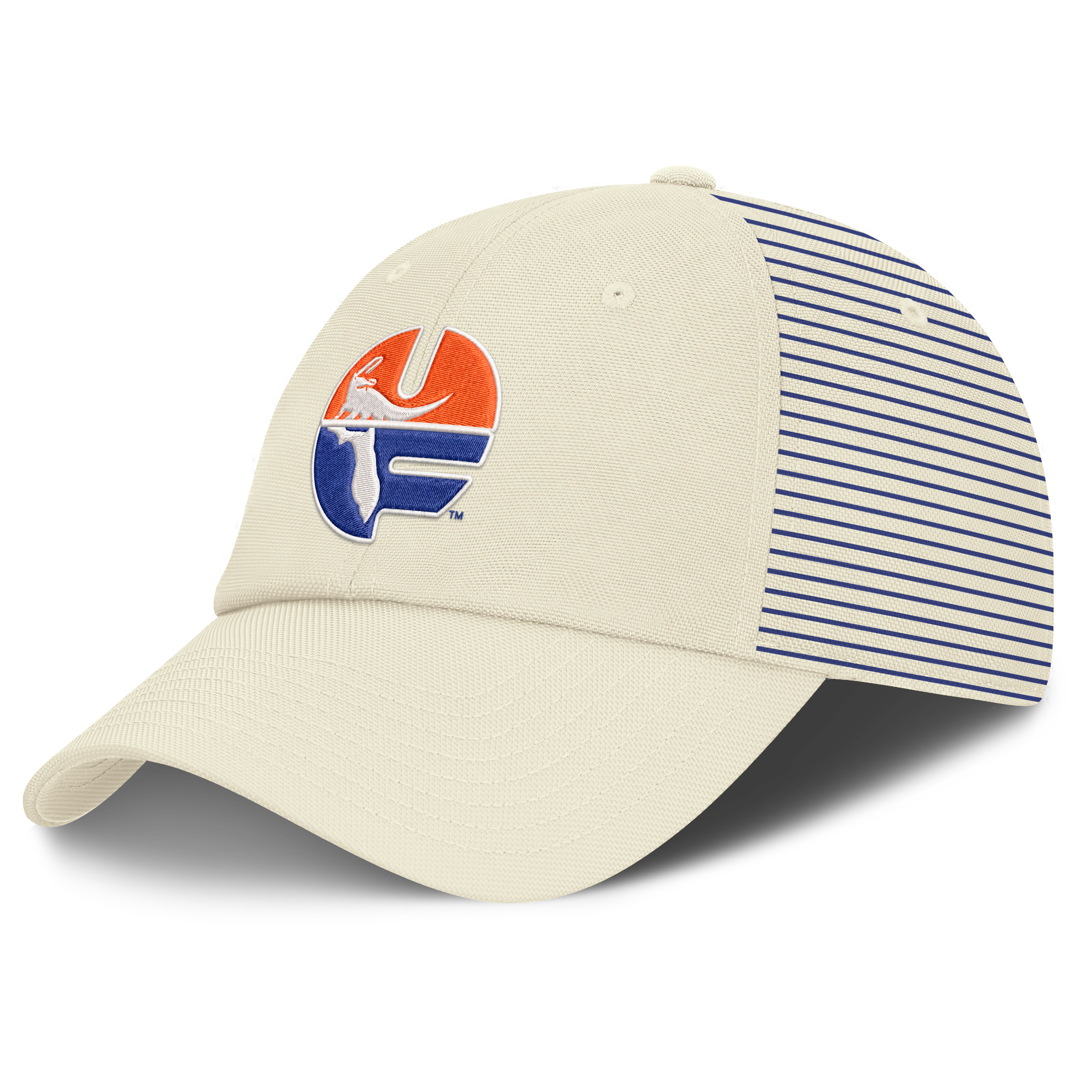 Men's Nike White Florida Gators Vault Logo Striped Club Dri-FIT Adjustable Hat