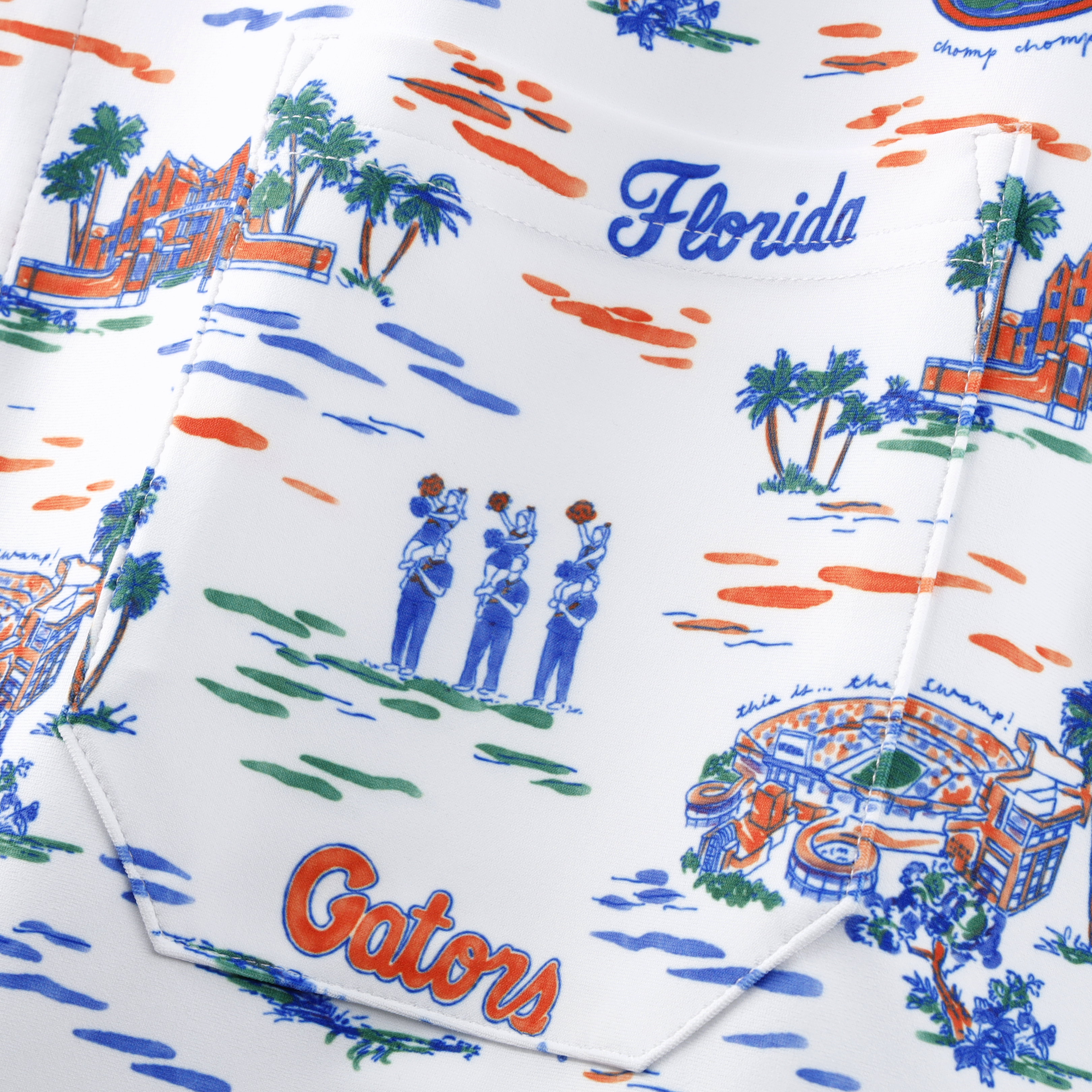Chemise boutonnée Smith & Quinn White Florida Gators Toile Boatyard pour homme