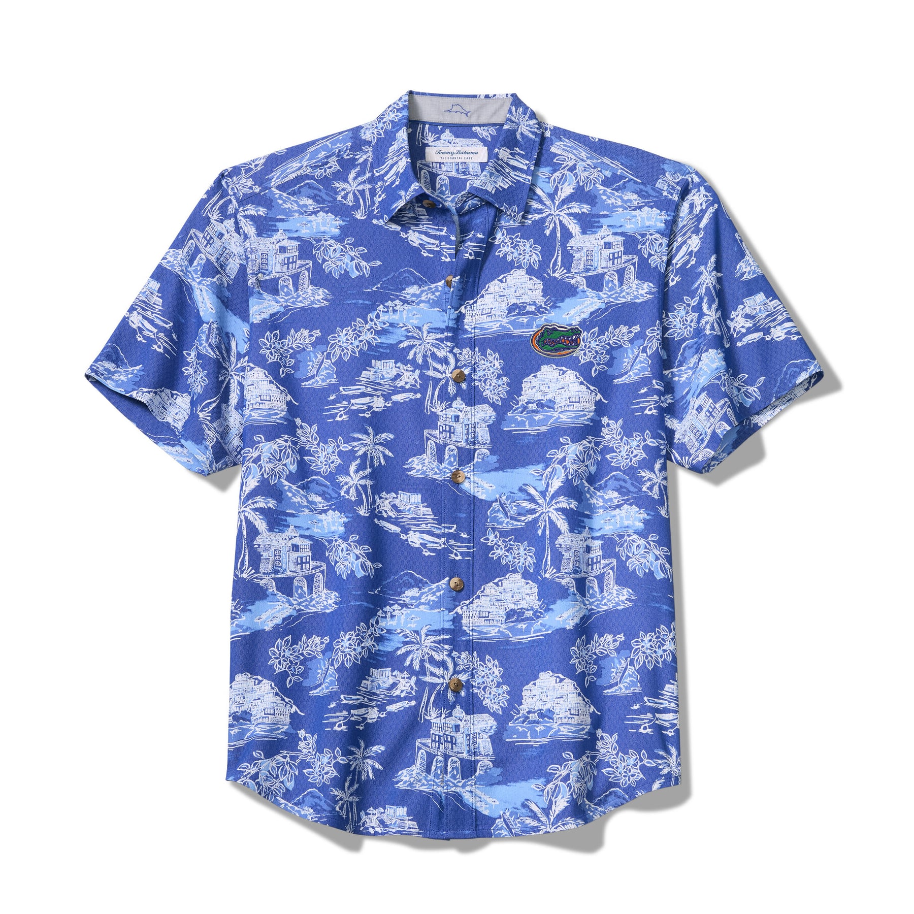 Men's Tommy Bahama Royal Florida Gators Coastal Ease Paradise Isle Camp Button-Up Shirt