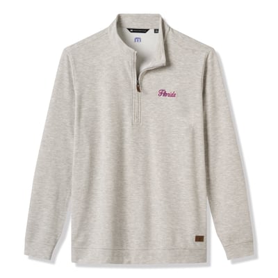 Florida Gators TravisMathew Cloud Home Game Quarter-Zip Tri-Blend Pullover - Heather Gray