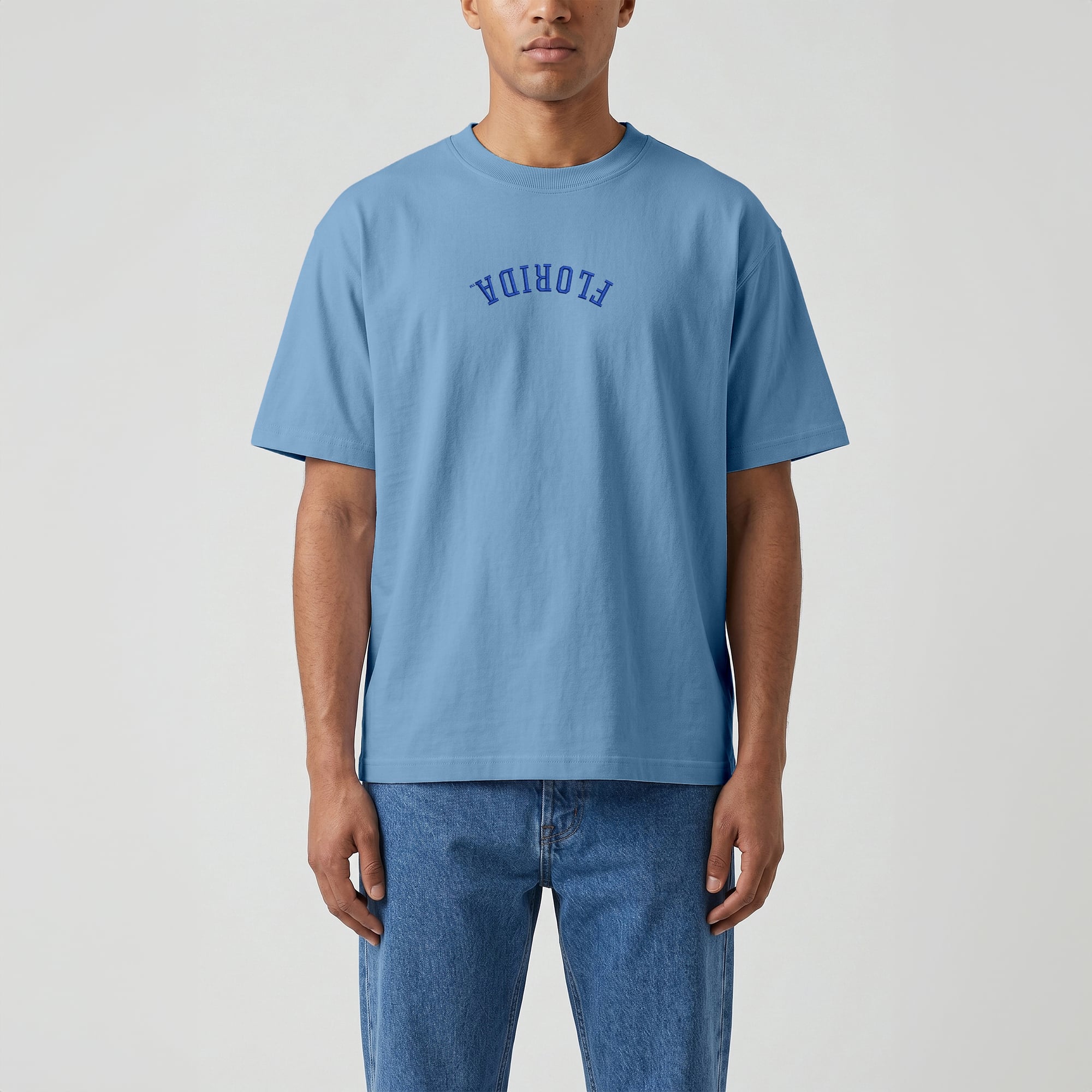 T-shirt vintage épais bleu clair Uscape Apparel Florida Gators brodé à l'envers