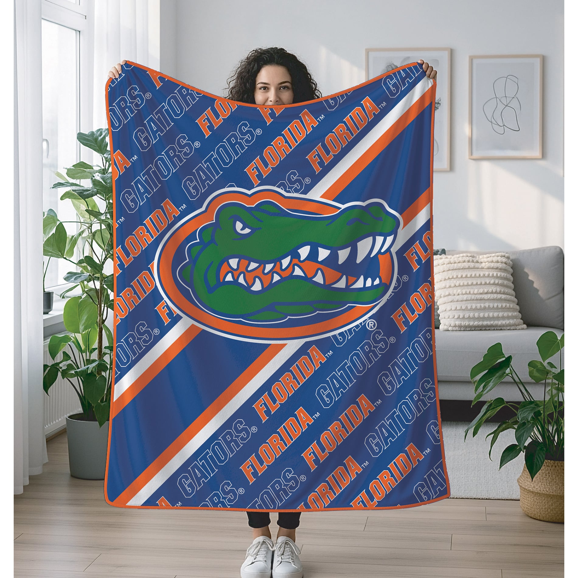 Pegasus Florida Gators 60" x 70" Diagonal Lined Wordmark Ultra Soft Blanket