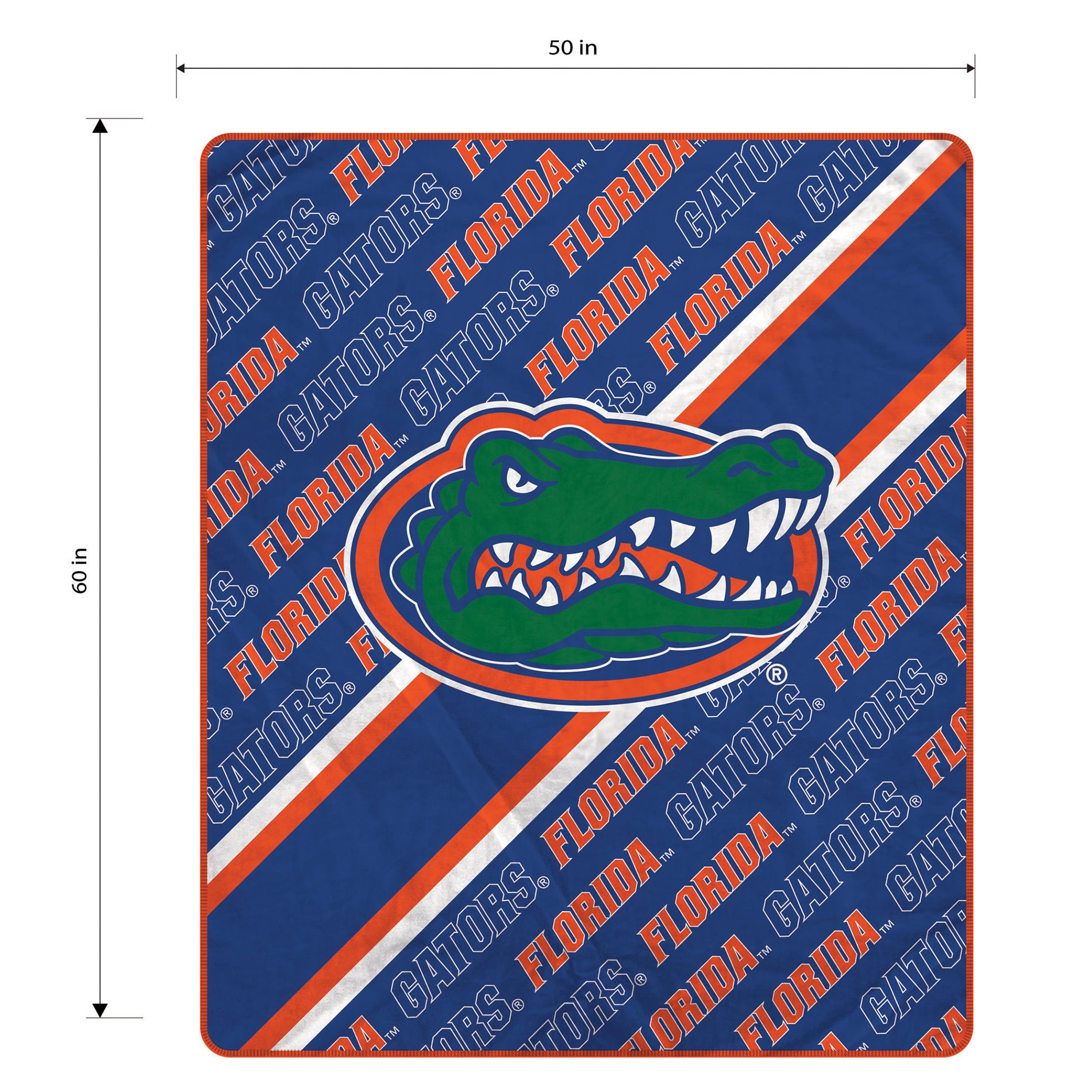 Pegasus Florida Gators 60" x 70" Diagonal Lined Wordmark Ultra Soft Blanket