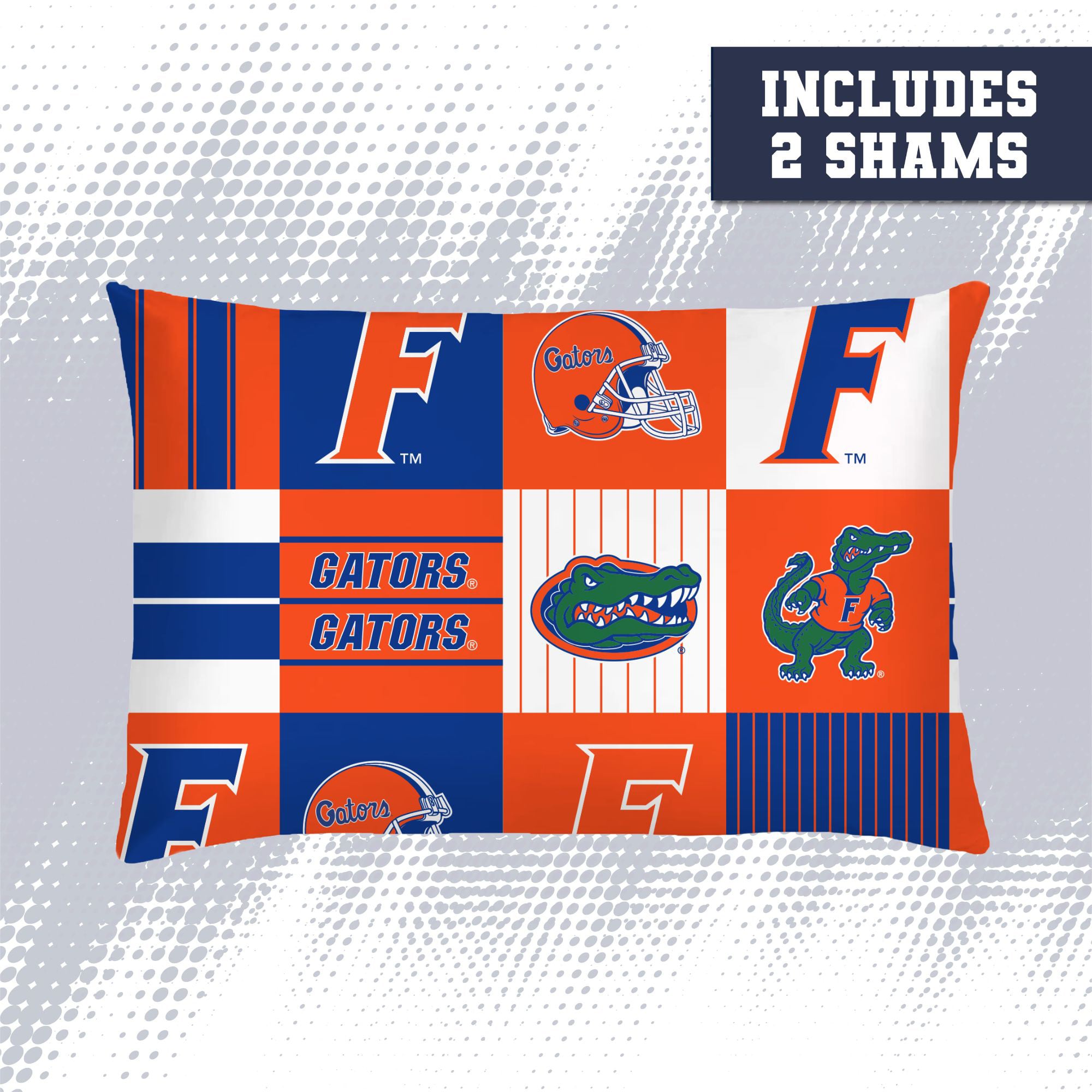 Ensemble de literie trois pièces Pegasus Florida Gators Patchwork Plaid pour lit double/queen