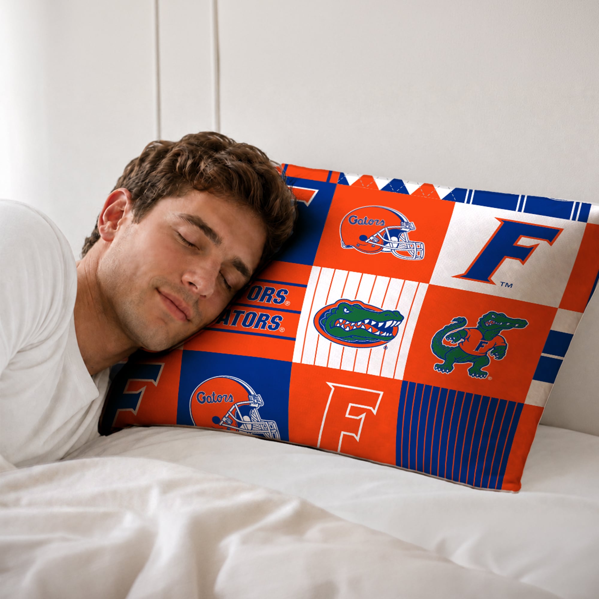 Ensemble de literie deux pièces Pegasus Florida Gators Patchwork Plaid pour lit simple/simple XL