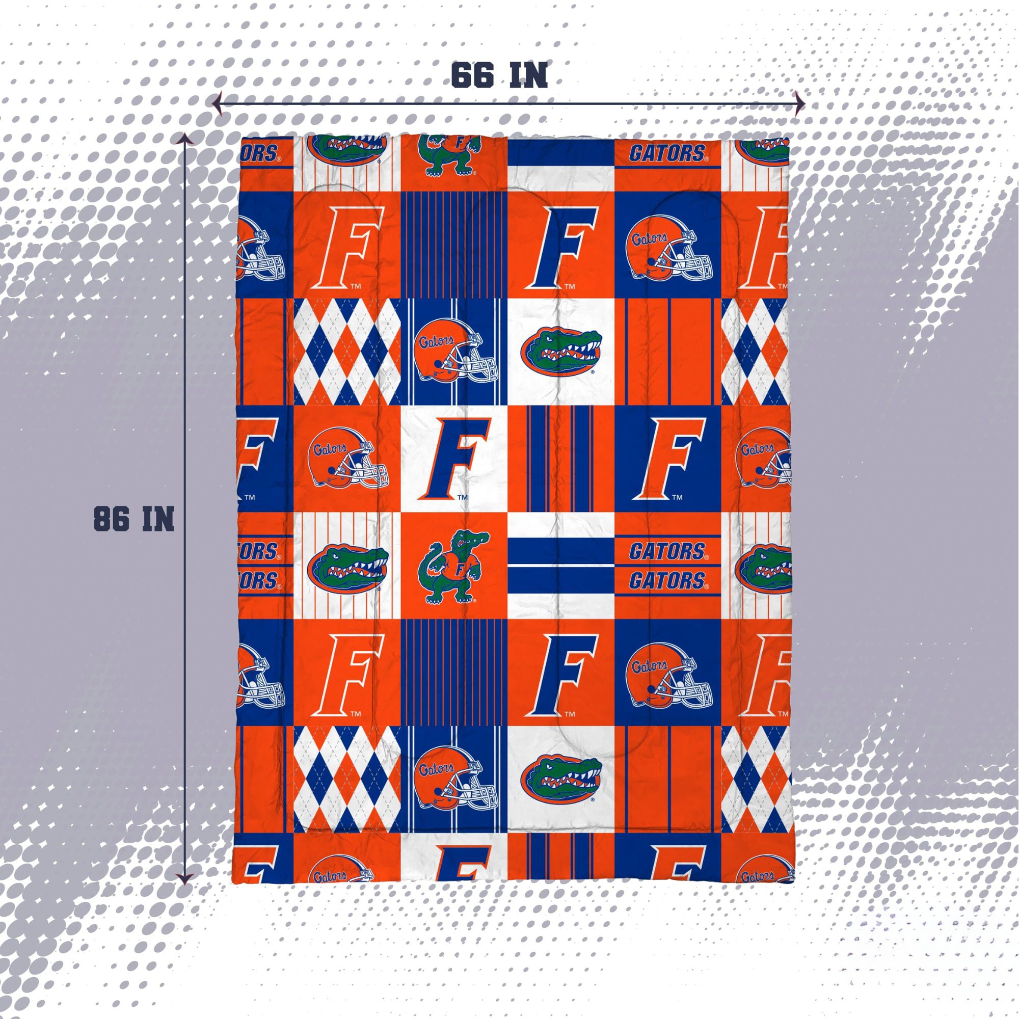 Ensemble de literie deux pièces Pegasus Florida Gators Patchwork Plaid pour lit simple/simple XL