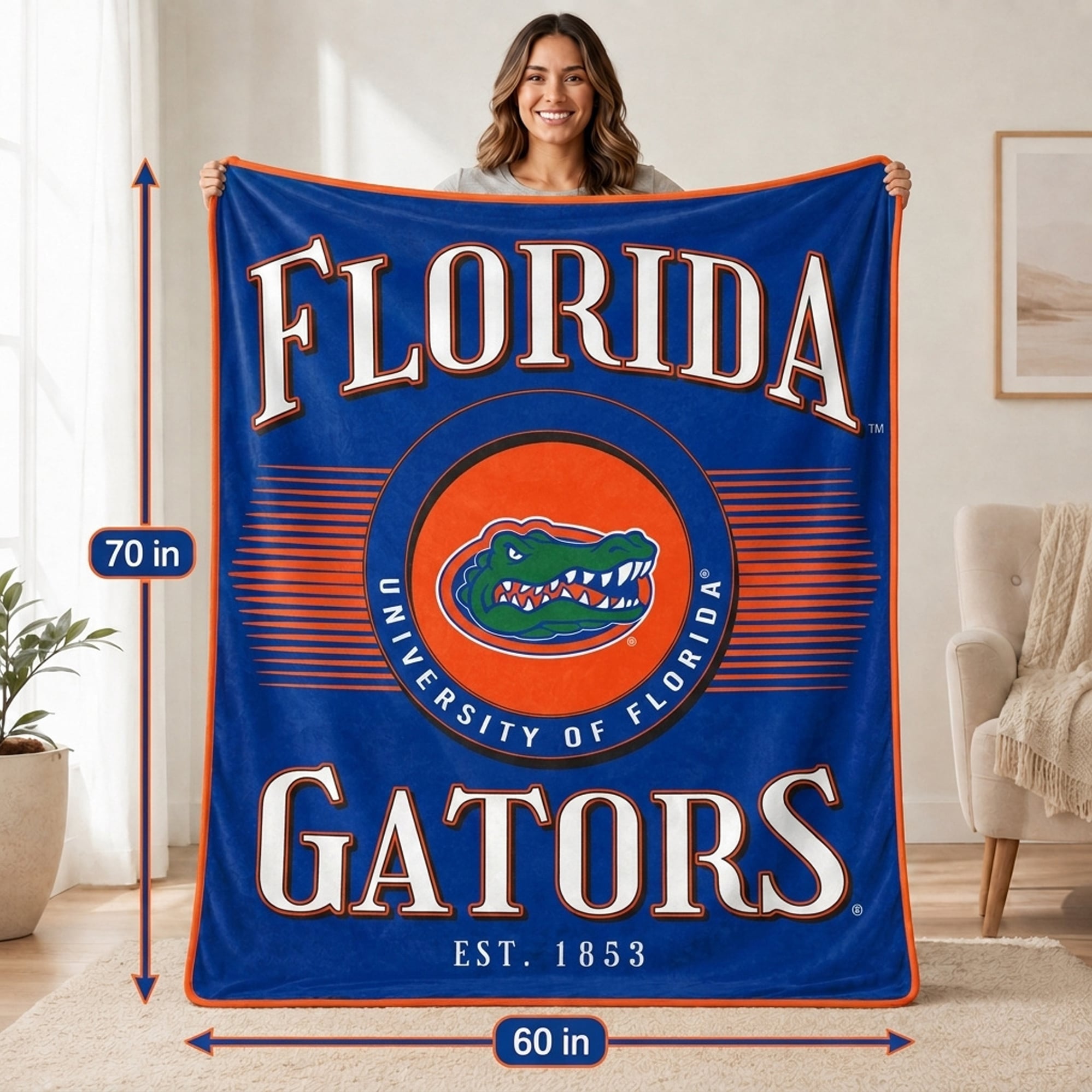 Couverture Pegasus Florida Gators Spotlight Arch 60" x 70" ultra douce