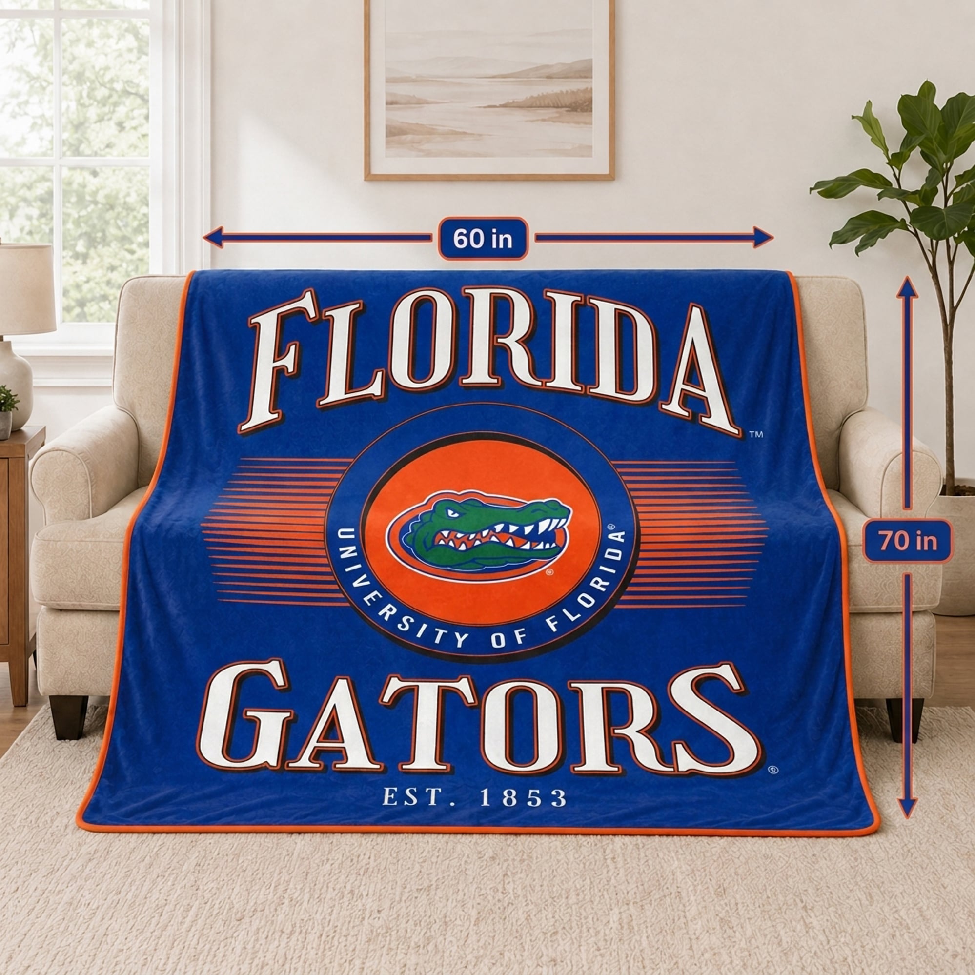 Couverture Pegasus Florida Gators Spotlight Arch 60" x 70" ultra douce