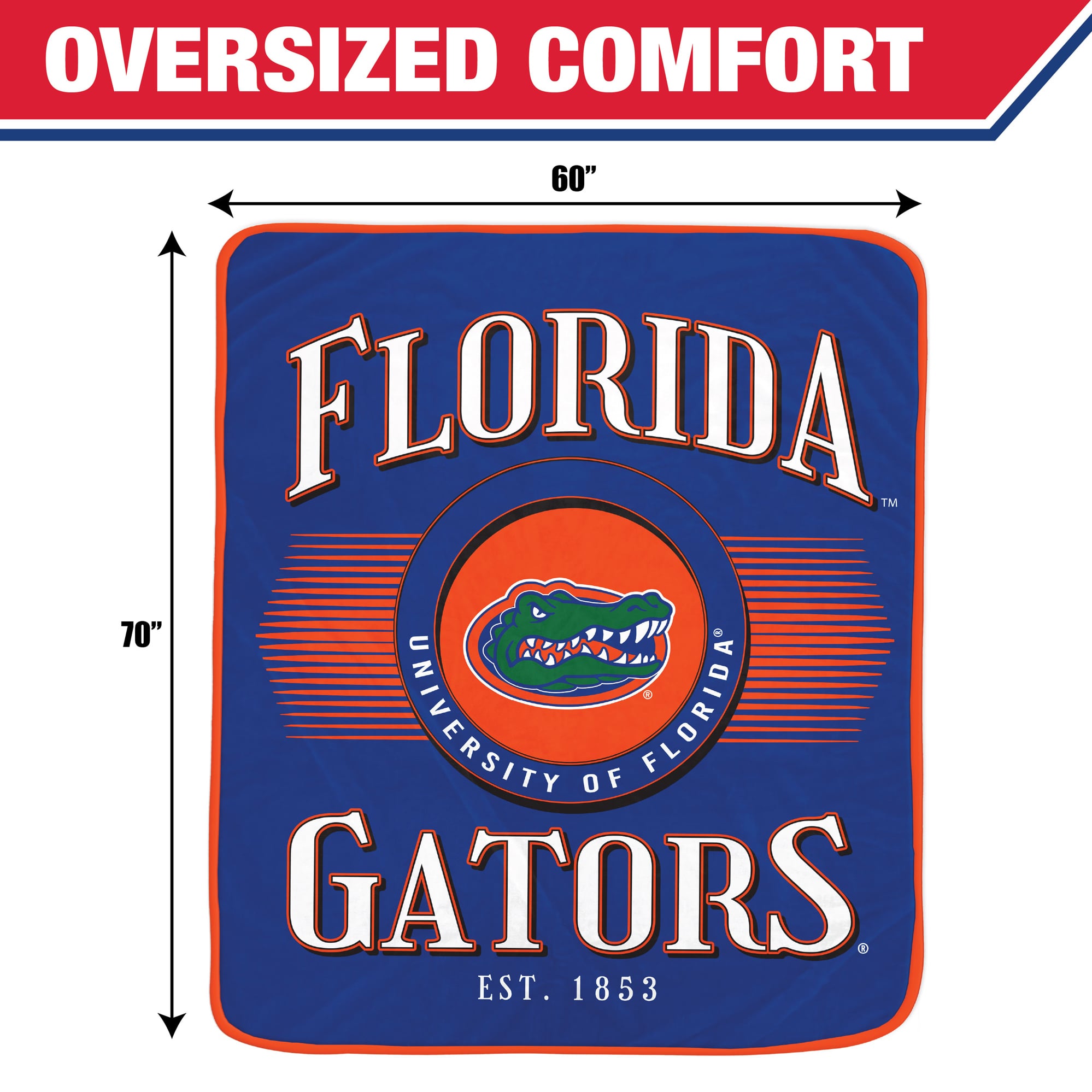 Couverture Pegasus Florida Gators Spotlight Arch 60" x 70" ultra douce