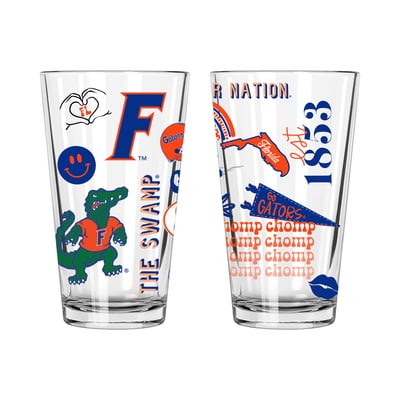 Florida Gators The Memory Company 2-Pack 16oz. Pint Glass Loco Design Set