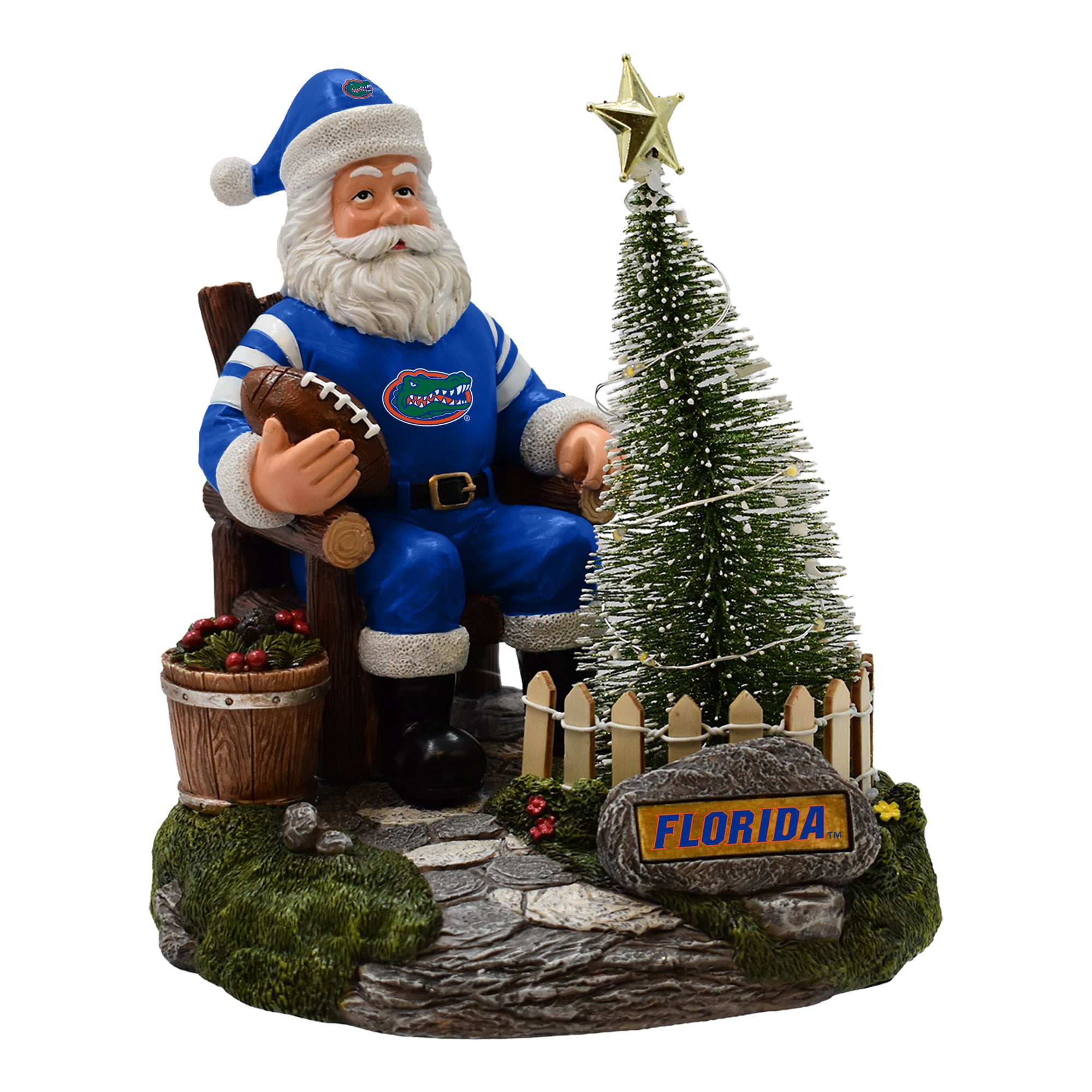 The Memory Company Florida Gators Santa Figurine with LED Tree