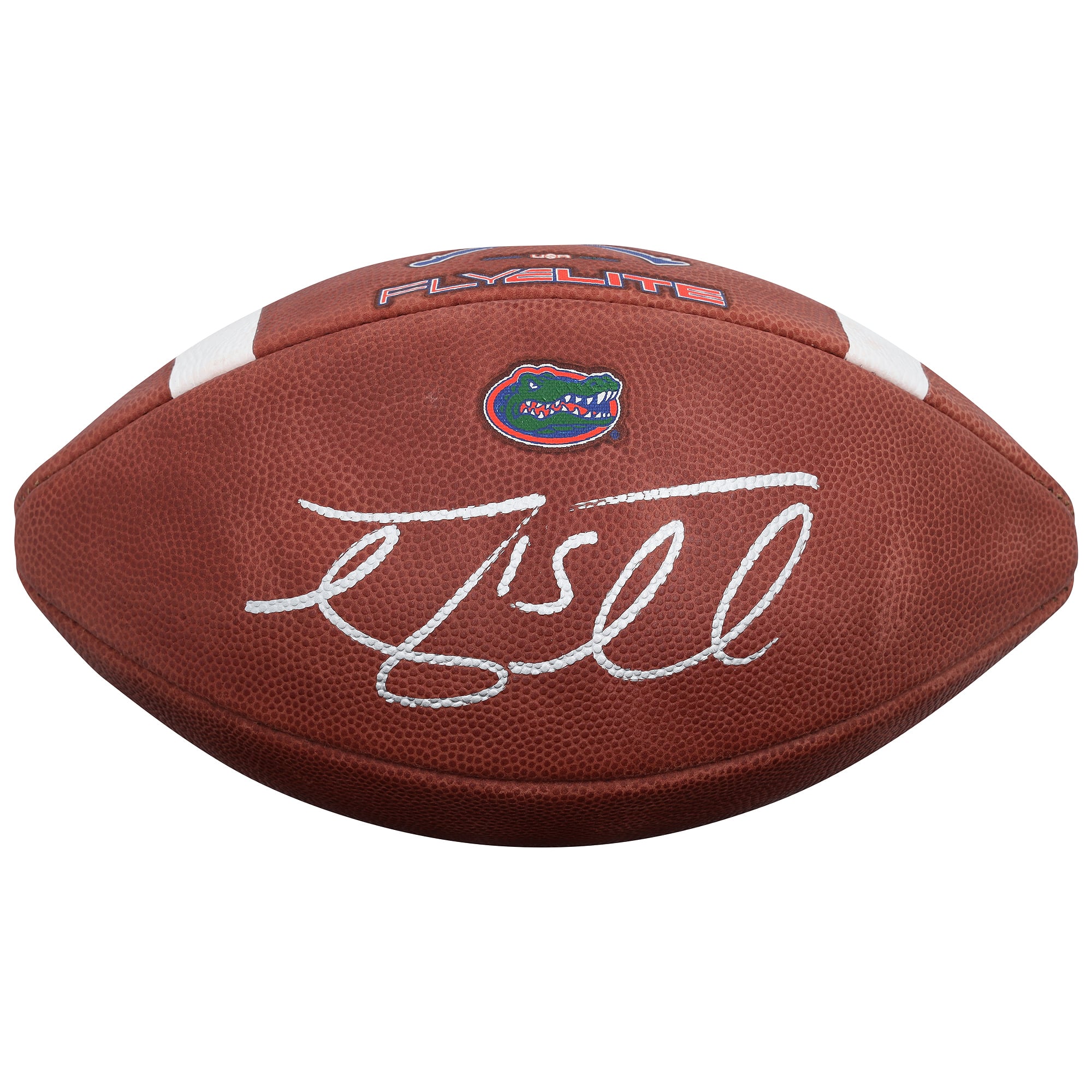Ballon de football américain Jordan Brand Fly Elite 2025 autographié par Tim Tebow, des Florida Gators.