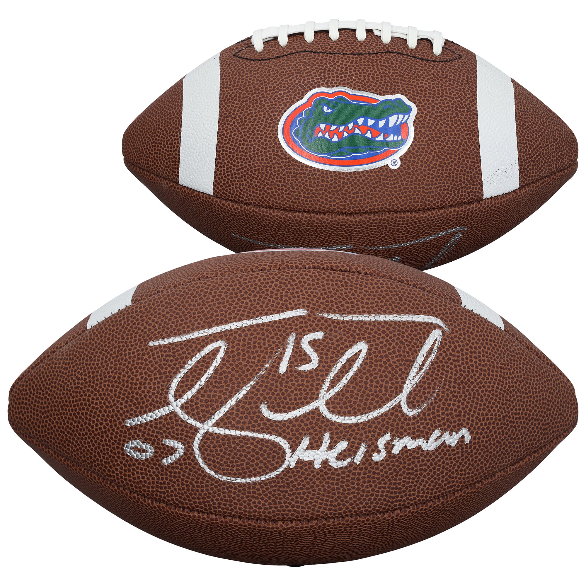 Ballon de football américain réplique Nike autographié par Tim Tebow des Florida Gators avec inscription « Heisman 2007 »