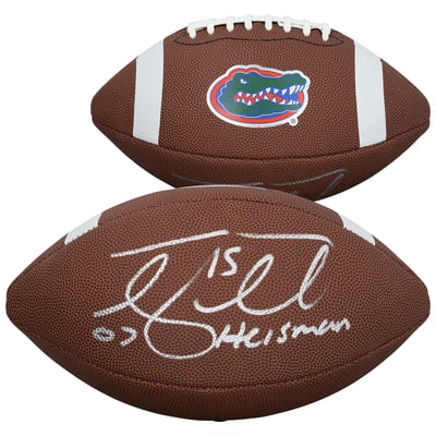 Tim Tebow Florida Gators Autographed Fanatics Authentic Nike Replica Football with "07 Heisman" Inscription