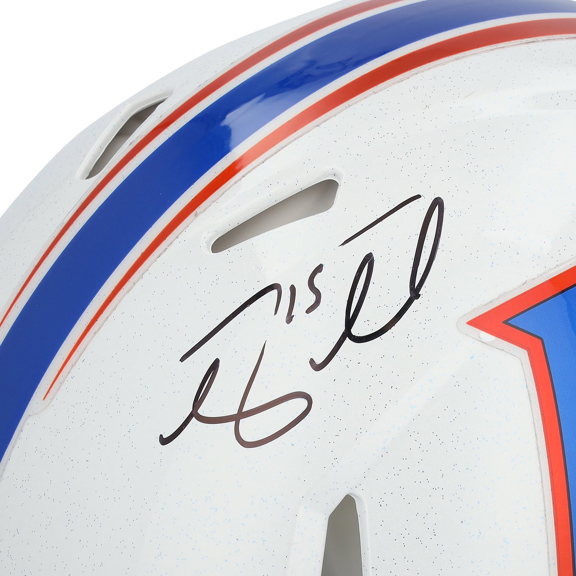 Casque Riddell Speed ​​Authentic blanc 2015 autographié par Tim Tebow (Florida Gators)