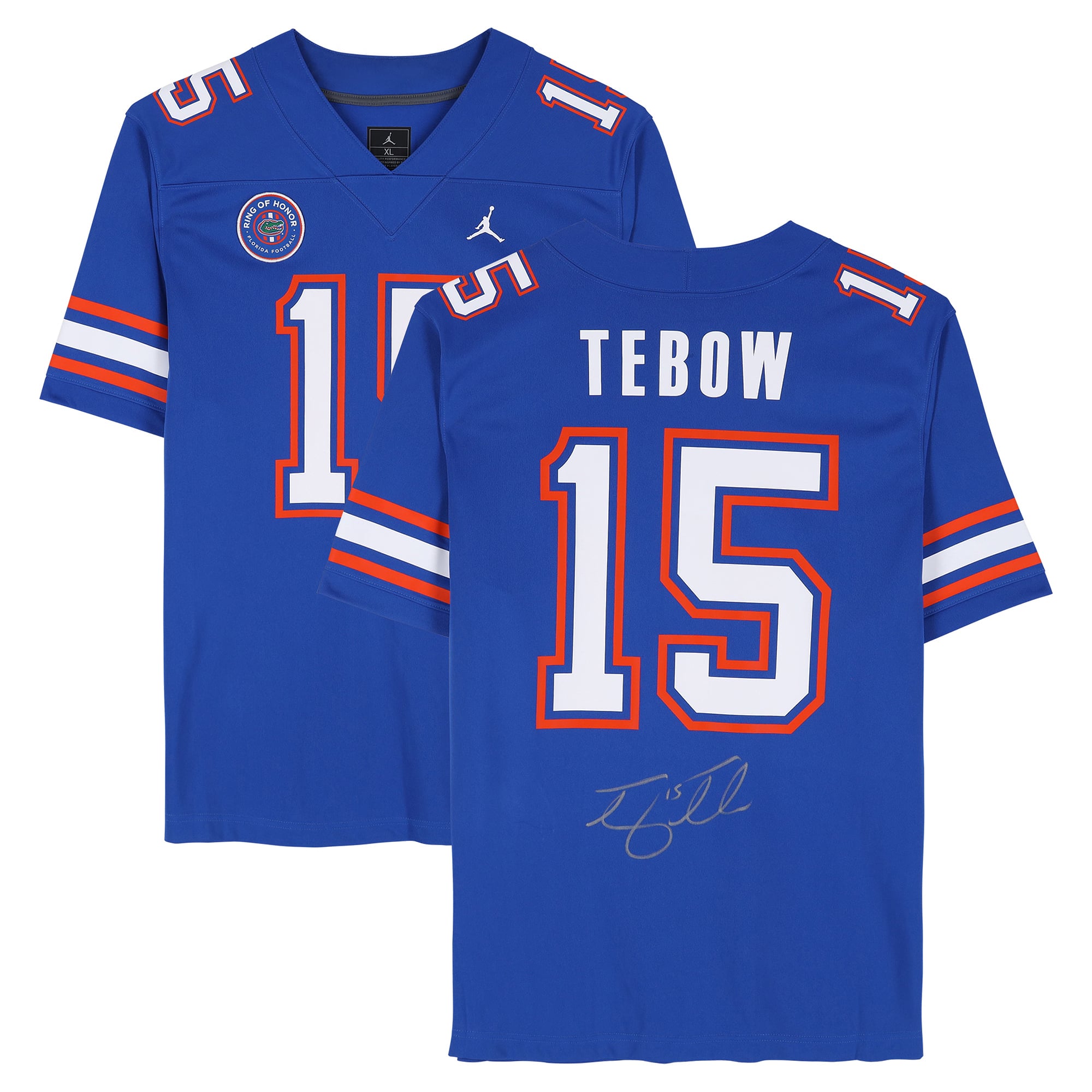 Maillot réplique Royal Jordan Brand autographié de Tim Tebow, Florida Gators