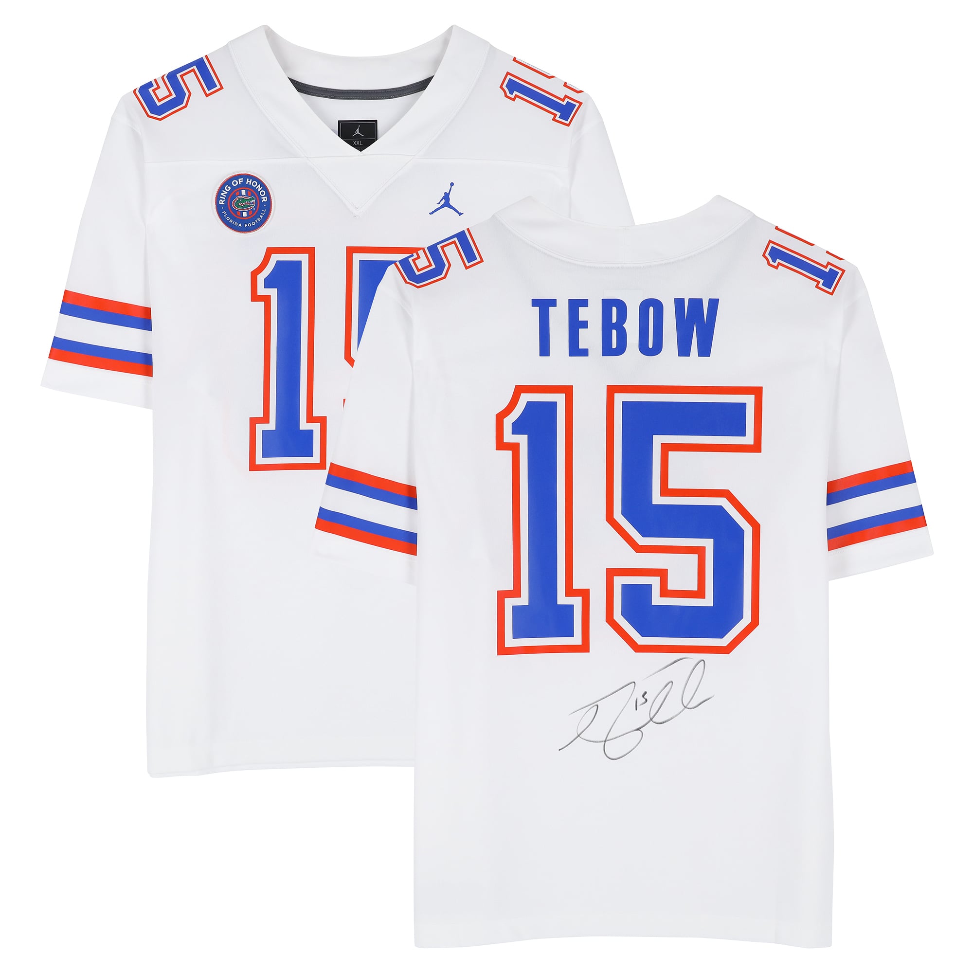 Maillot réplique blanc Jordan Brand autographié de Tim Tebow, Florida Gators