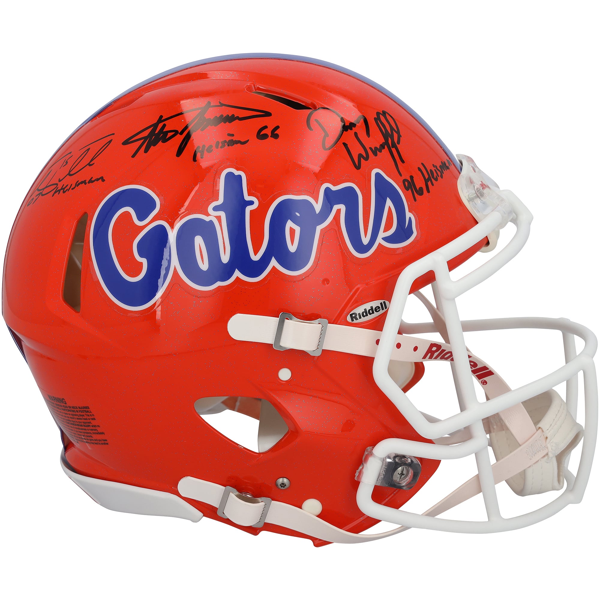Casque Riddell Speed ​​Authentic des Florida Gators, autographié par Tim Tebow, Steve Spurrier et Danny Wuerffel