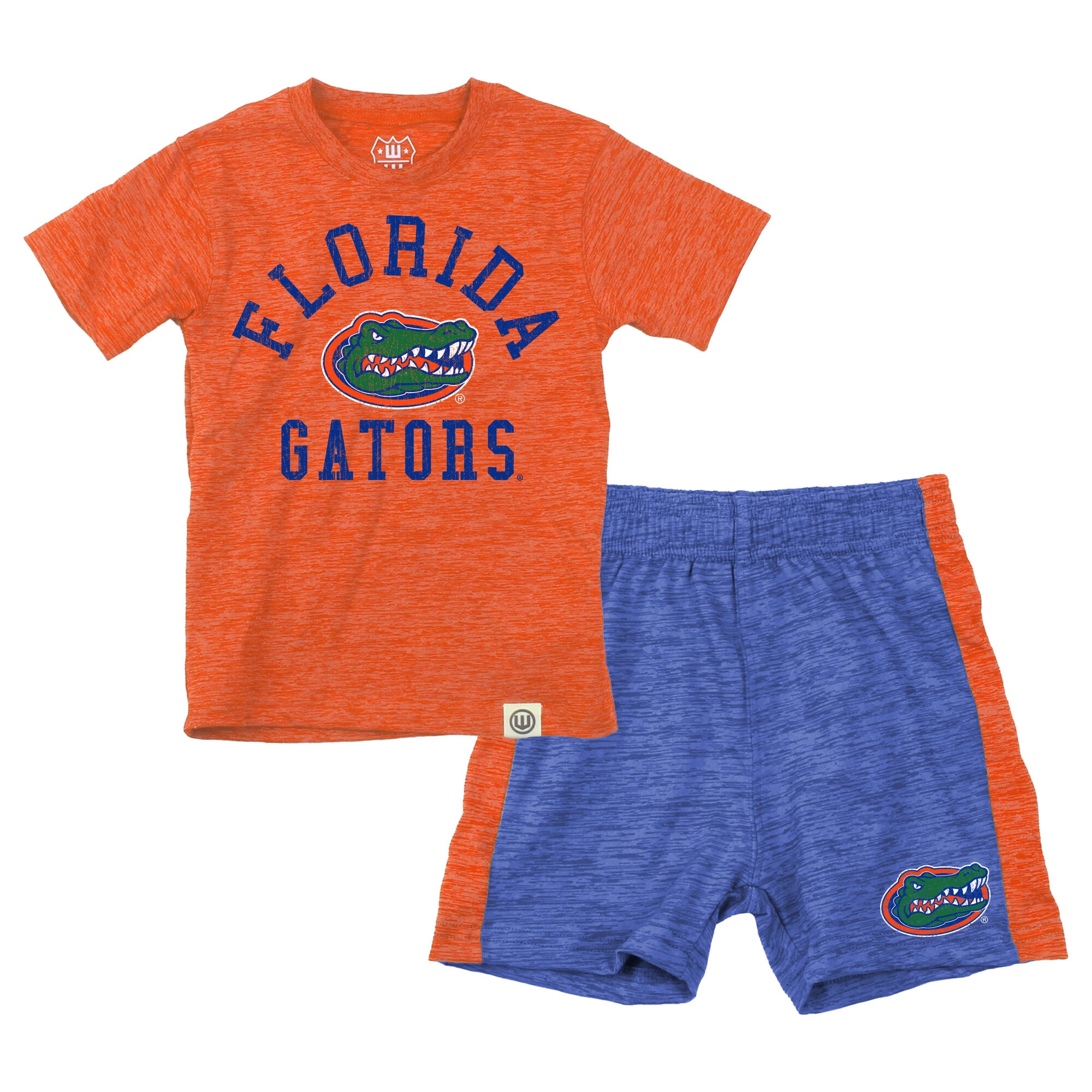 Ensemble t-shirt et short Wes & Willy orange Florida Gators pour tout-petits, en laine nuageuse