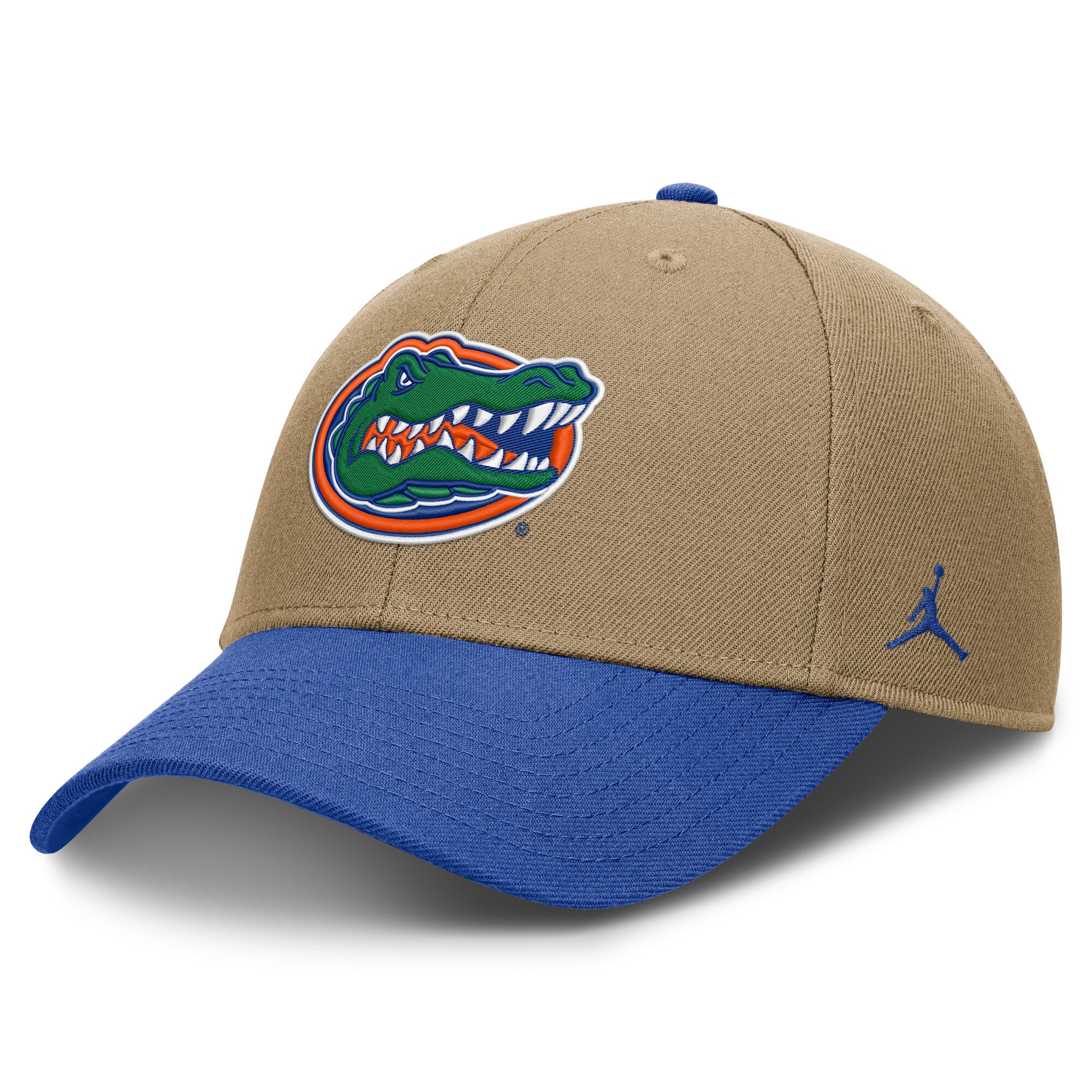 Casquette unisexe Jordan Brand beige/bleu roi Florida Gators Primetime Rise Dri-FIT ajustable