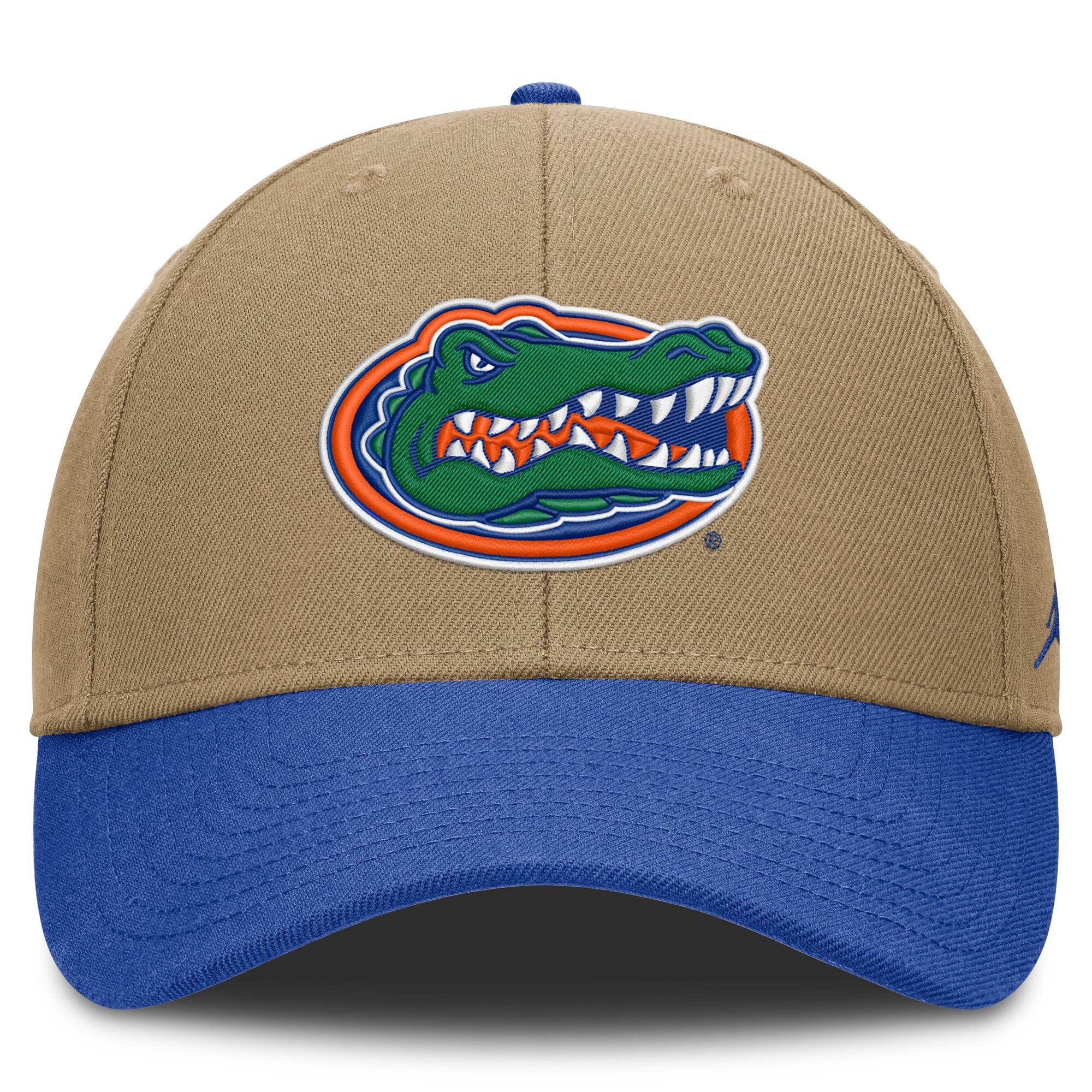 Casquette unisexe Jordan Brand beige/bleu roi Florida Gators Primetime Rise Dri-FIT ajustable