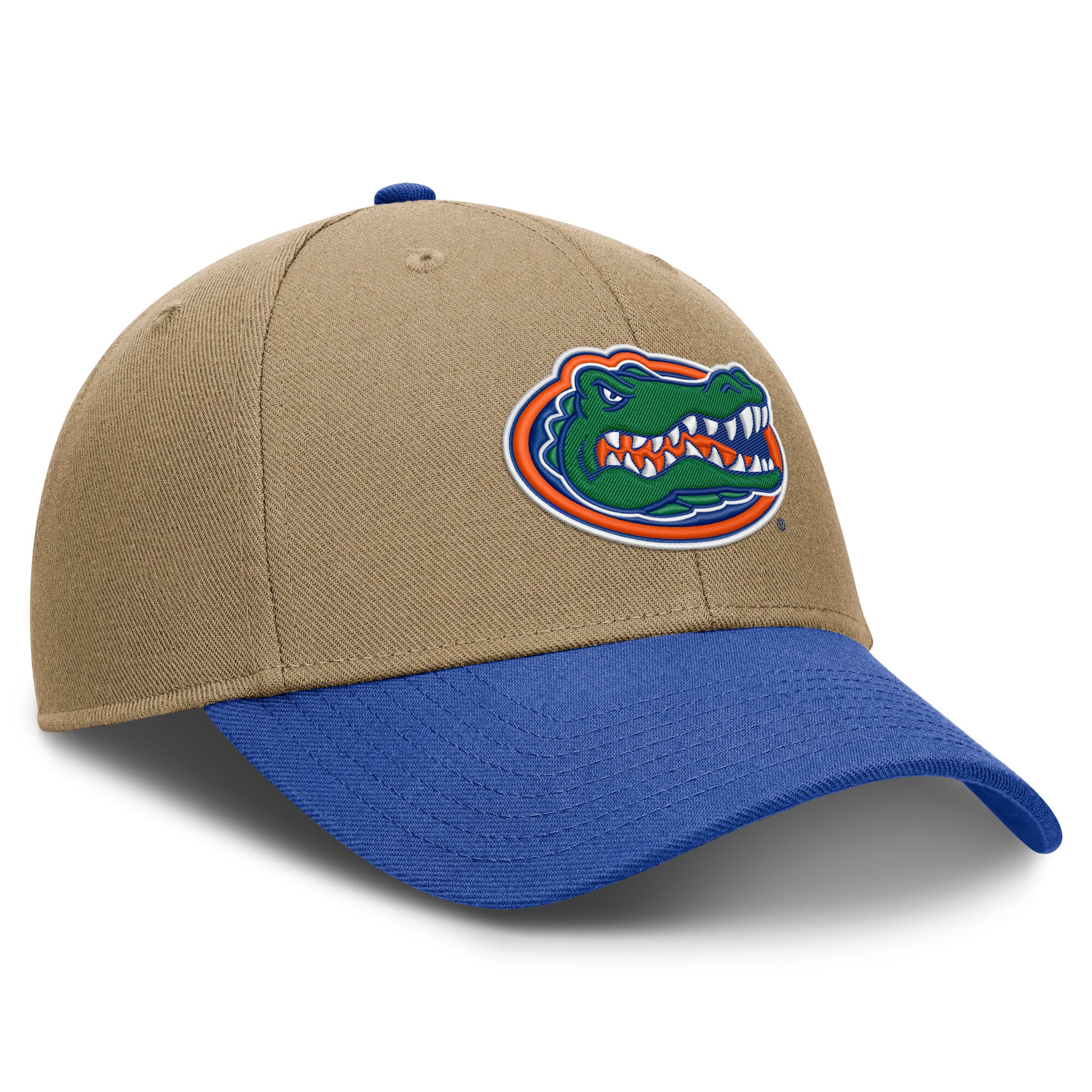 Casquette unisexe Jordan Brand beige/bleu roi Florida Gators Primetime Rise Dri-FIT ajustable