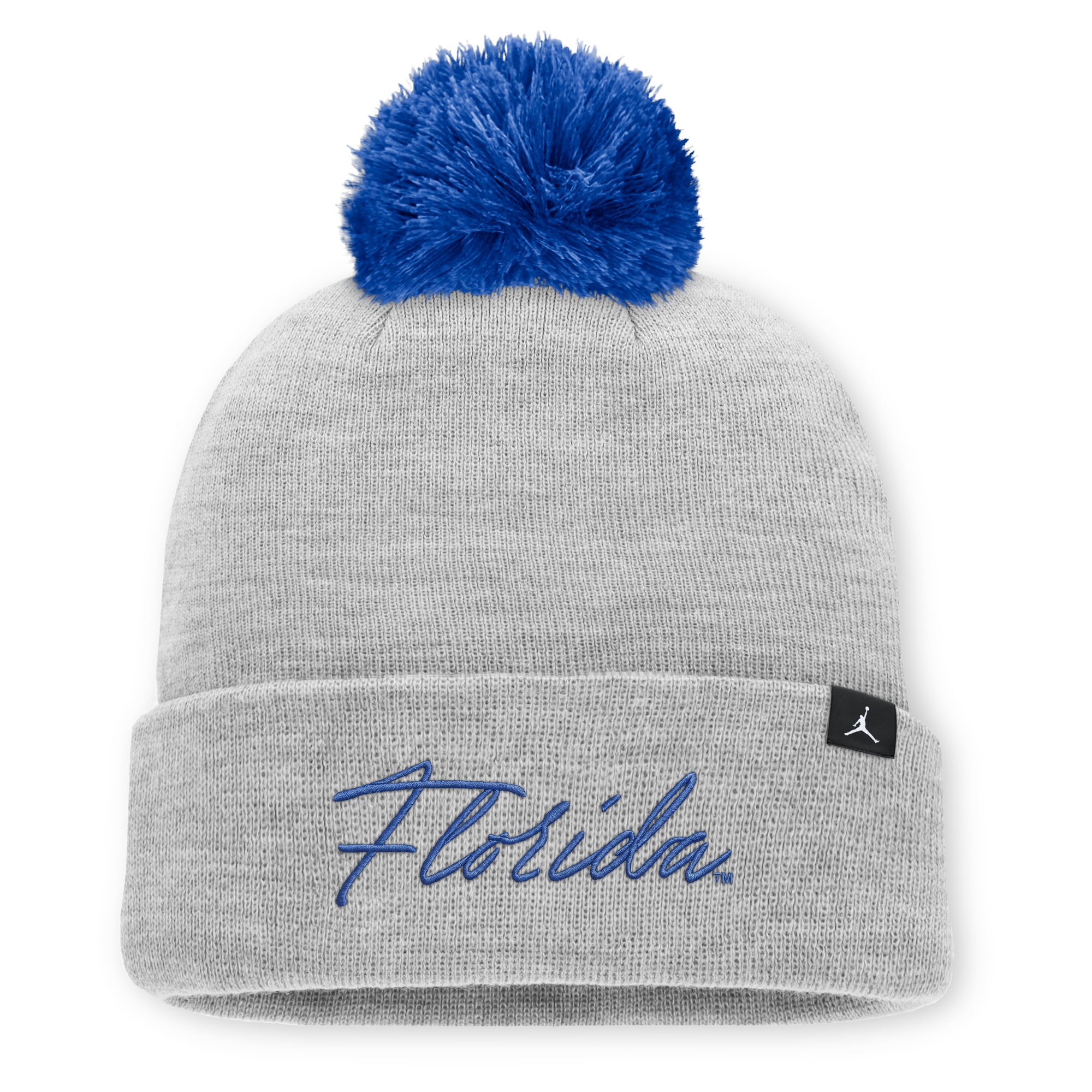 Bonnet unisexe Jordan Brand gris chiné Florida Gators Primetime Script à revers et pompon