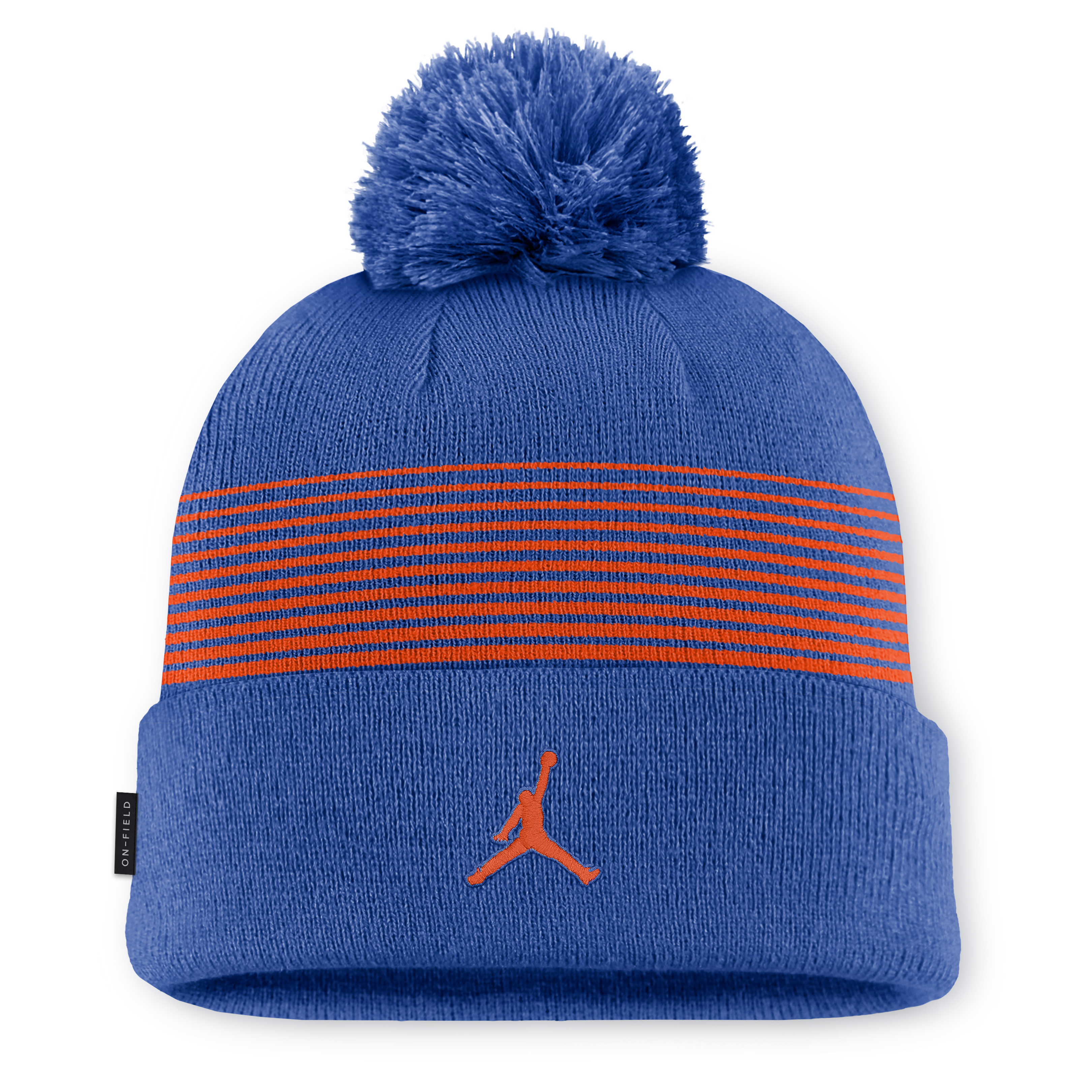Bonnet unisexe Jordan Brand Royal Florida Gators 2026 On-Field à revers et pompon