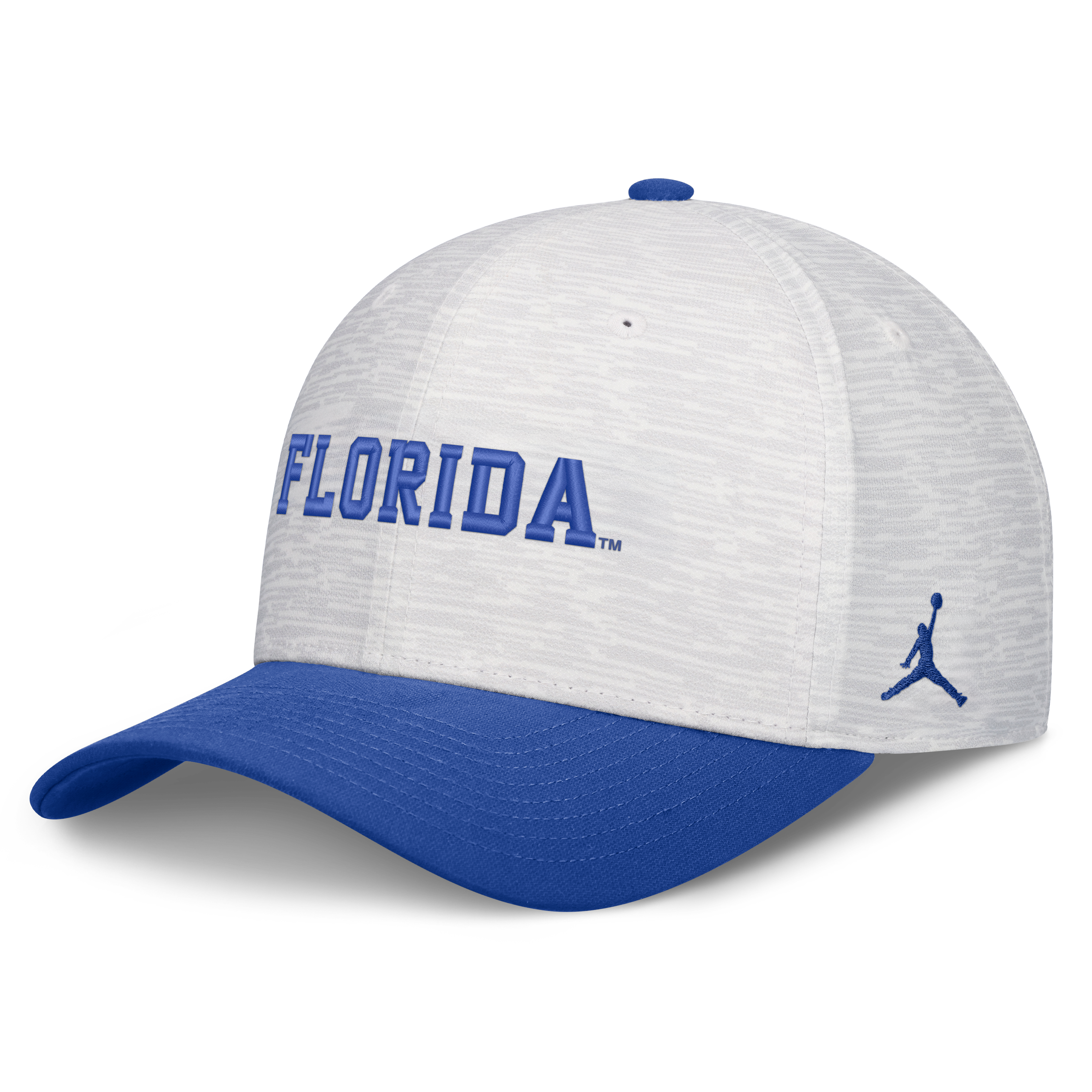 Casquette unisexe Jordan Brand blanche/bleu roi Florida Gators Primetime Rise ajustable