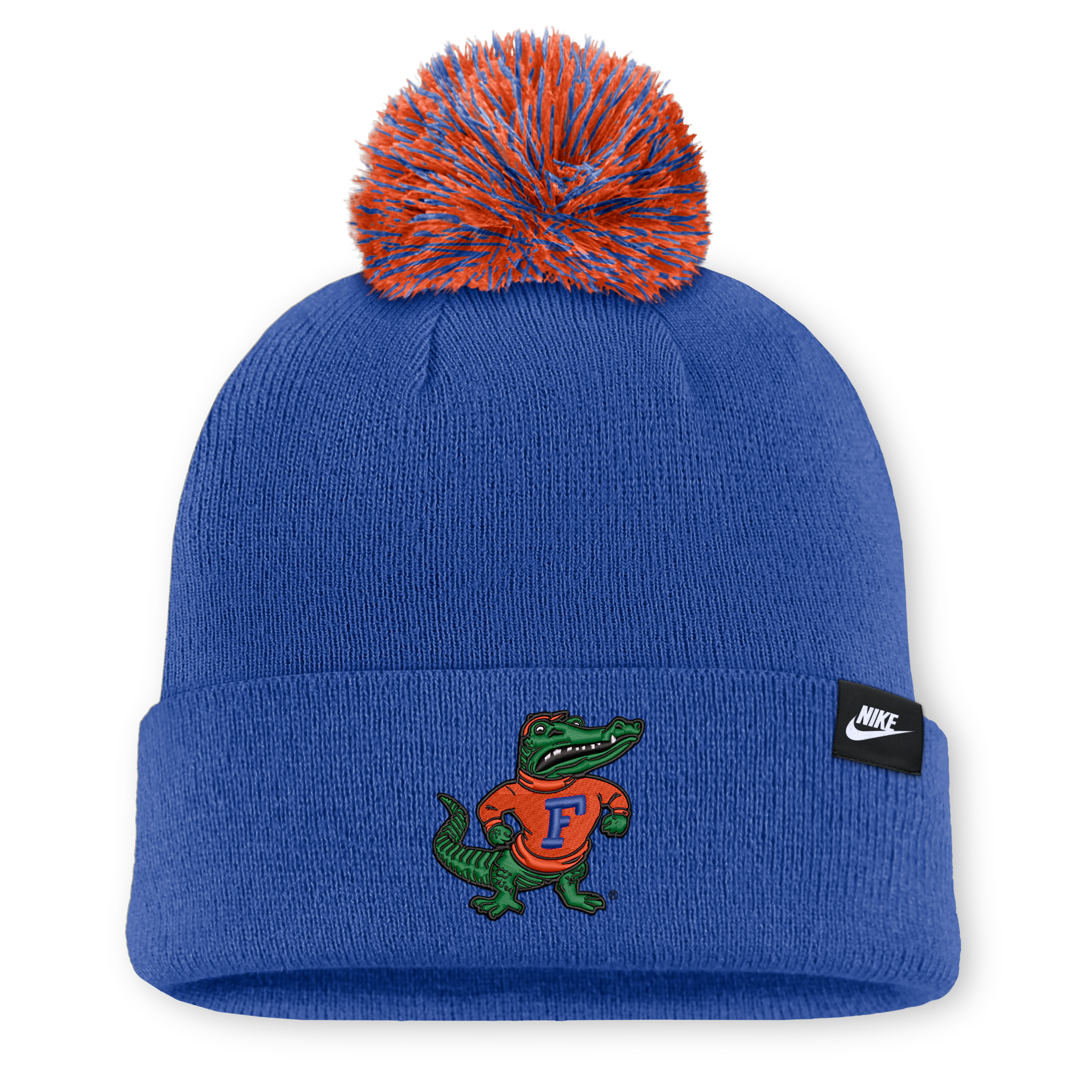Bonnet unisexe Nike blanc à pompon avec inscription « Florida Gators » et logo.