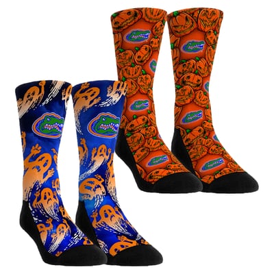  Florida Gators Rock Em Unisex Halloween Crew Socks 2-Pack Set - Orange
