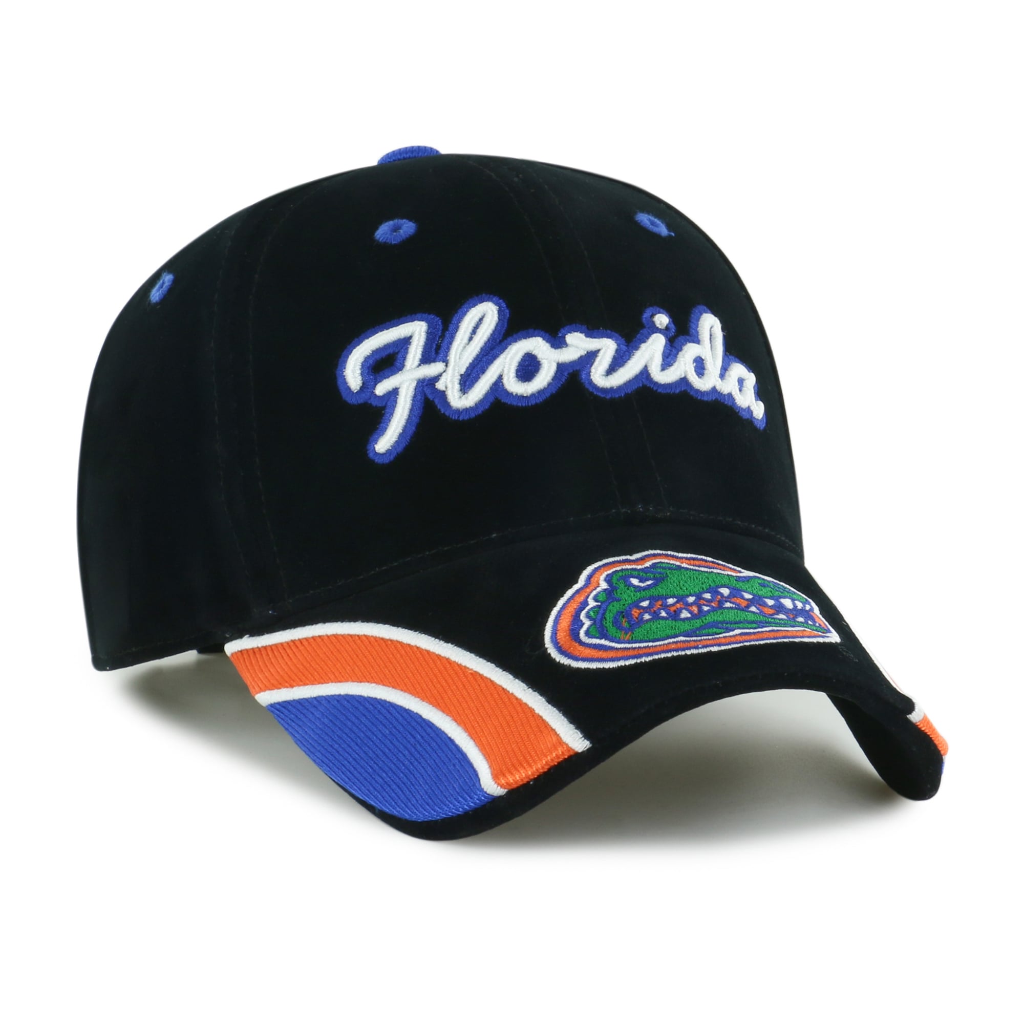Casquette ajustable pour femme « 47 » en velours denim noir Florida Gators avec inscription MVP