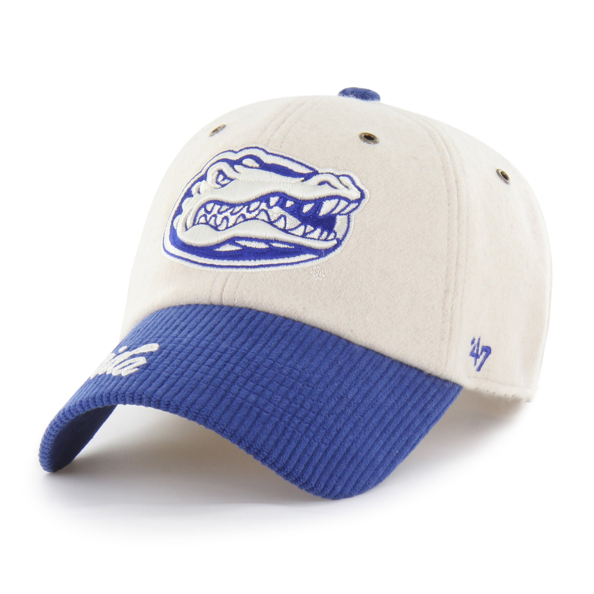 Casquette ajustable '47 Cream/Royal Florida Gators Rope Script Clean Up pour femme