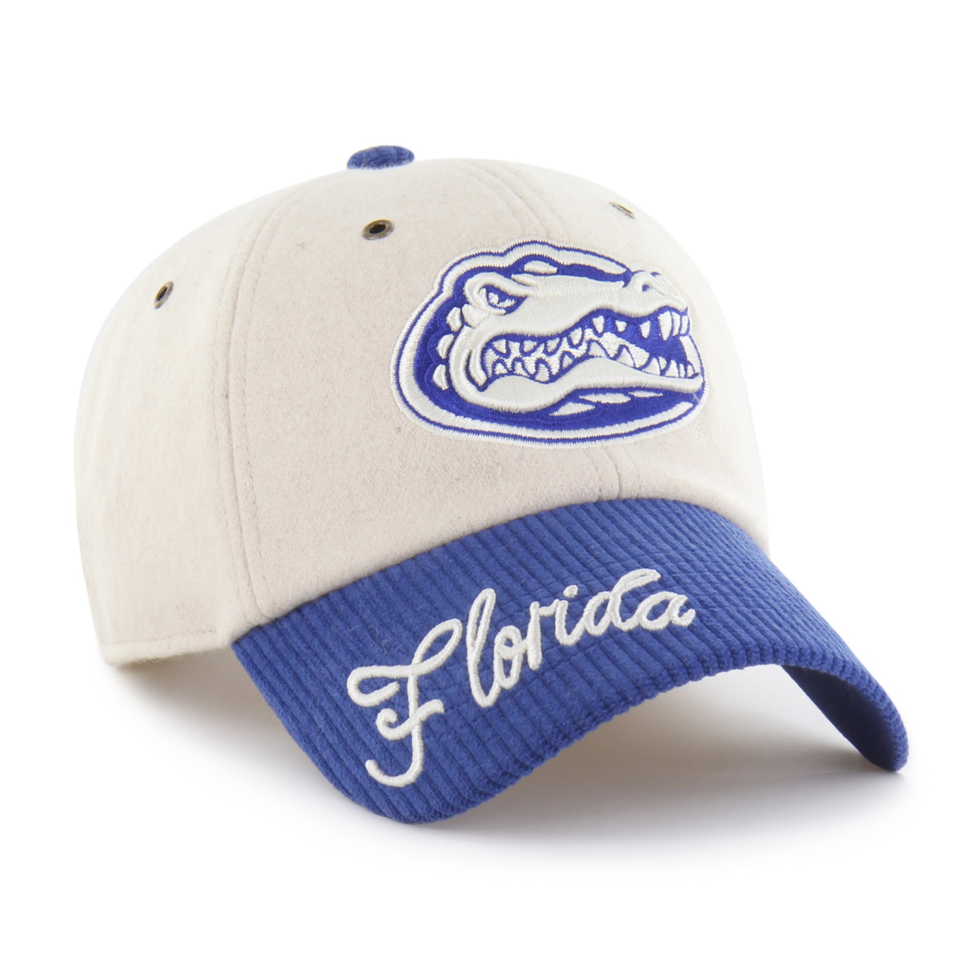 Casquette ajustable '47 Cream/Royal Florida Gators Rope Script Clean Up pour femme