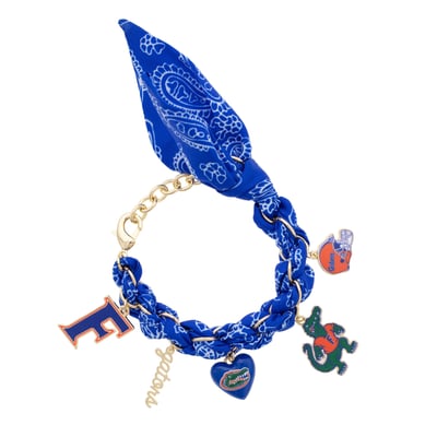 Florida Gators CANVAS Style Women's Bandana Charm Bracelet