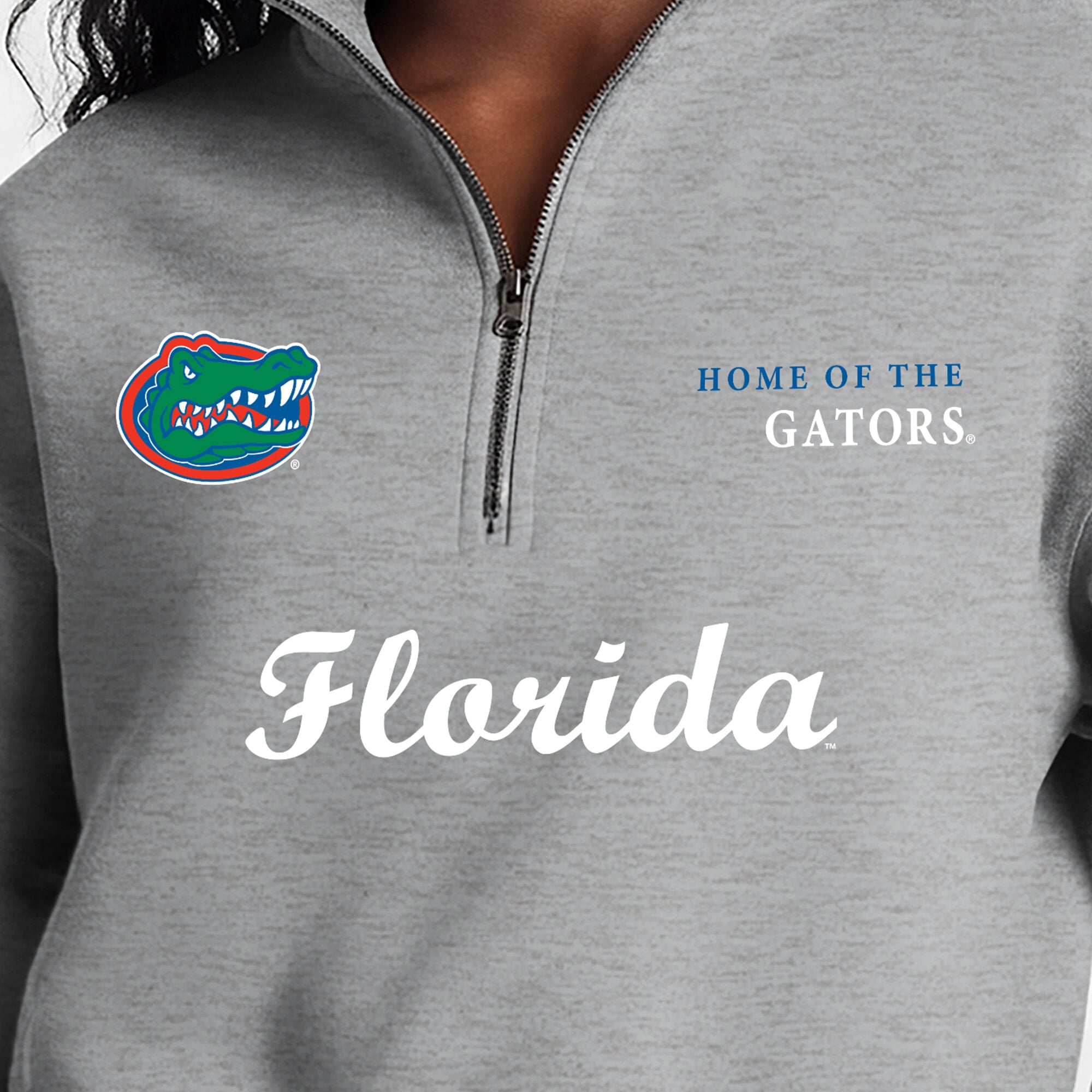 Women's Champion Gray Florida Gators Academic Triumph Quarter-Zip Tri-Blend Pullover