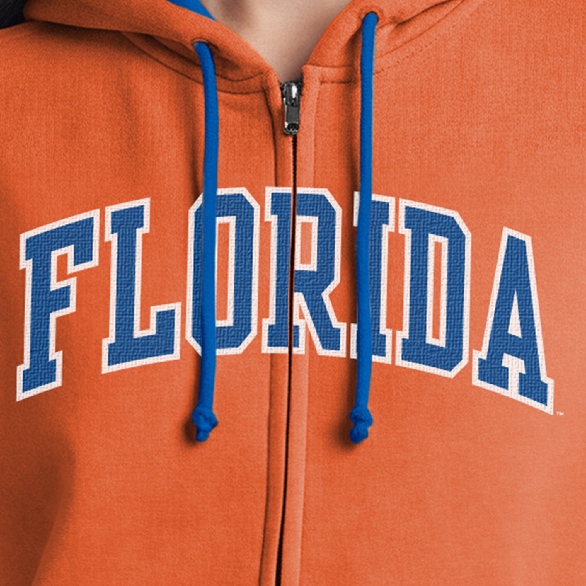 Sweat à capuche zippé en polaire Champion orange Florida Gators Arch pour femme