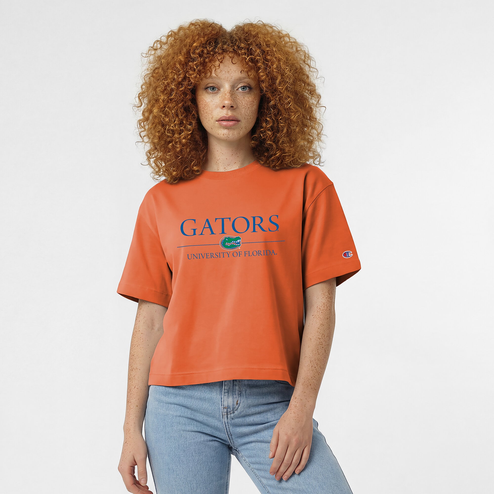 Women's Champion Orange Florida Gators Waist Length Wordmark T-Shirt
