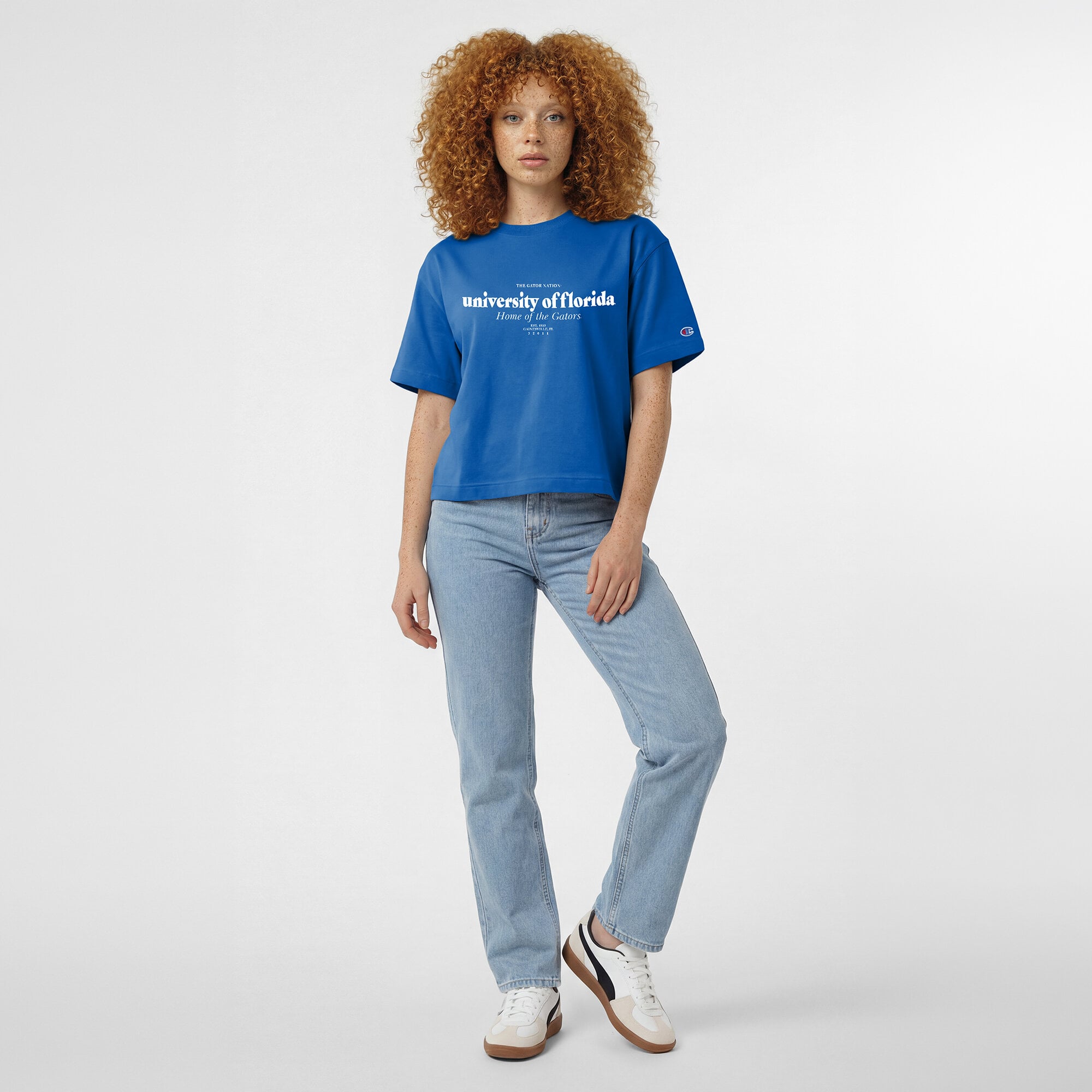 Women's Champion Royal Florida Gators Home Wordmark T-Shirt