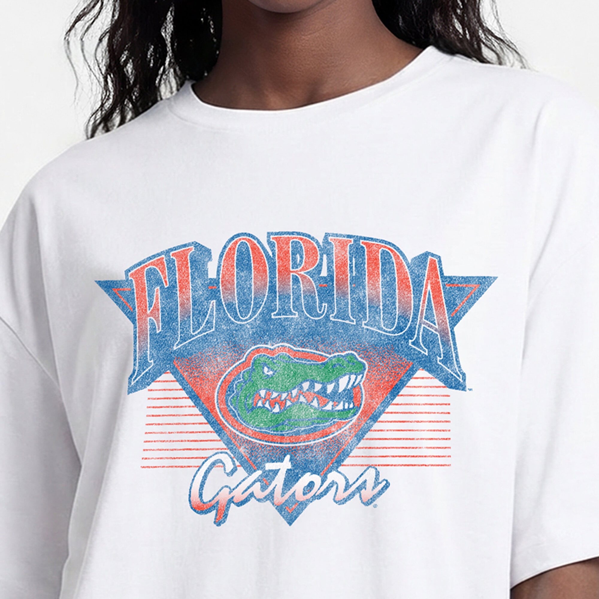 T-shirt oversize rétro Champion blanc pour femmes des Florida Gators