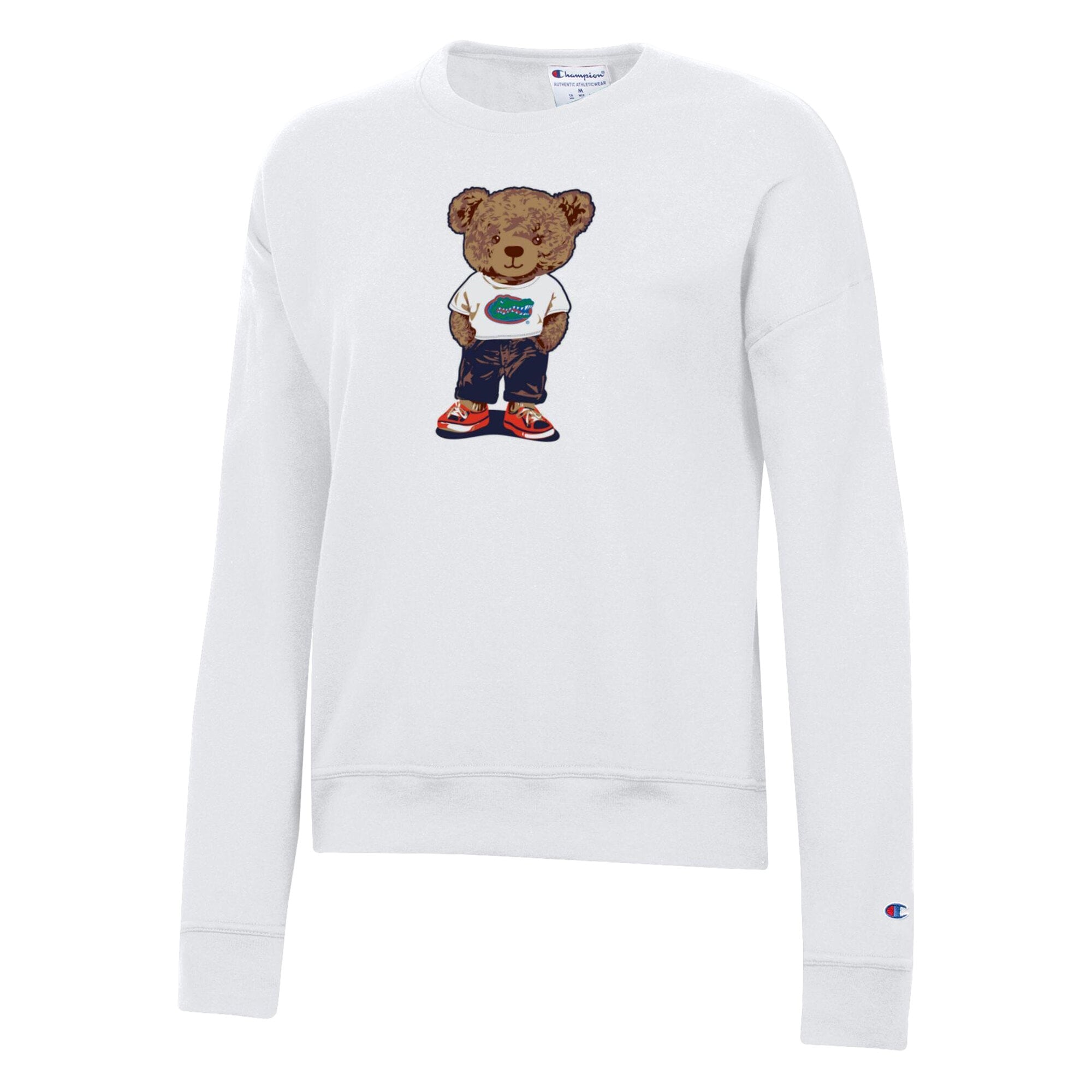 Women's Champion  White Florida Gators Teddy Bear Fleece Sweatshirt
