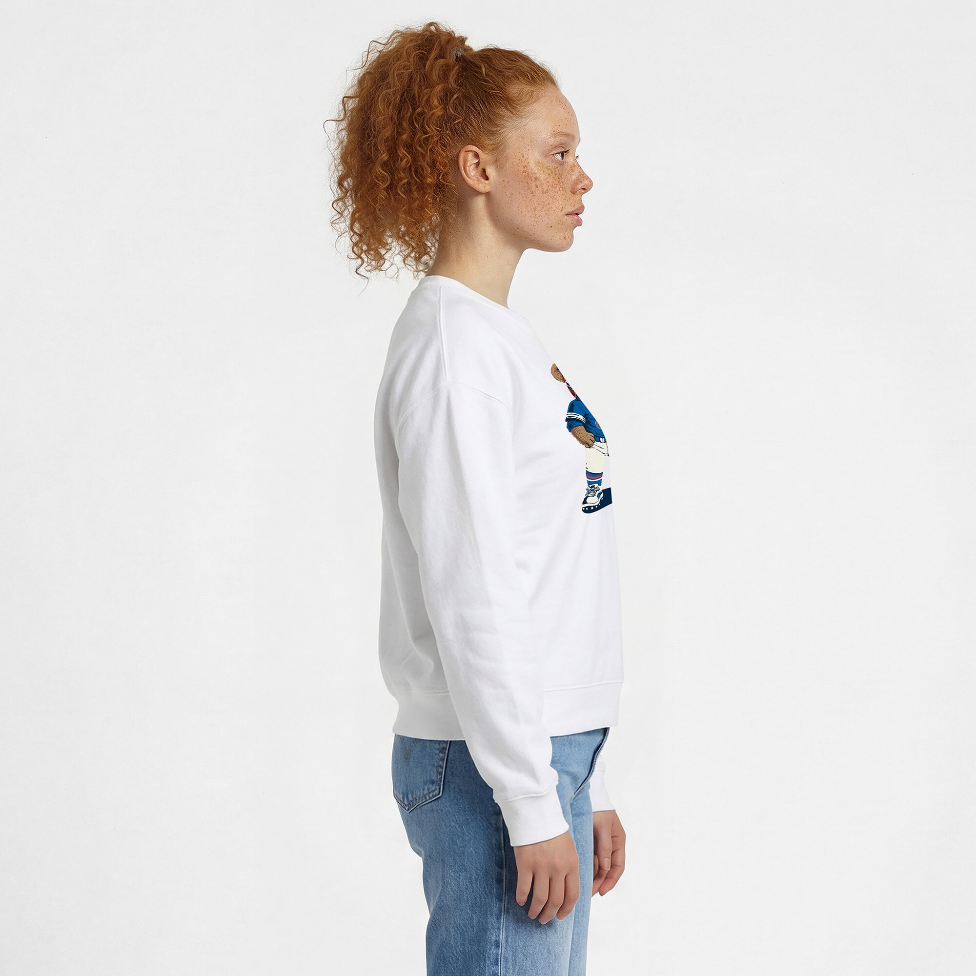 Women's Champion White Florida Gators Teddy Bear Sweatshirt