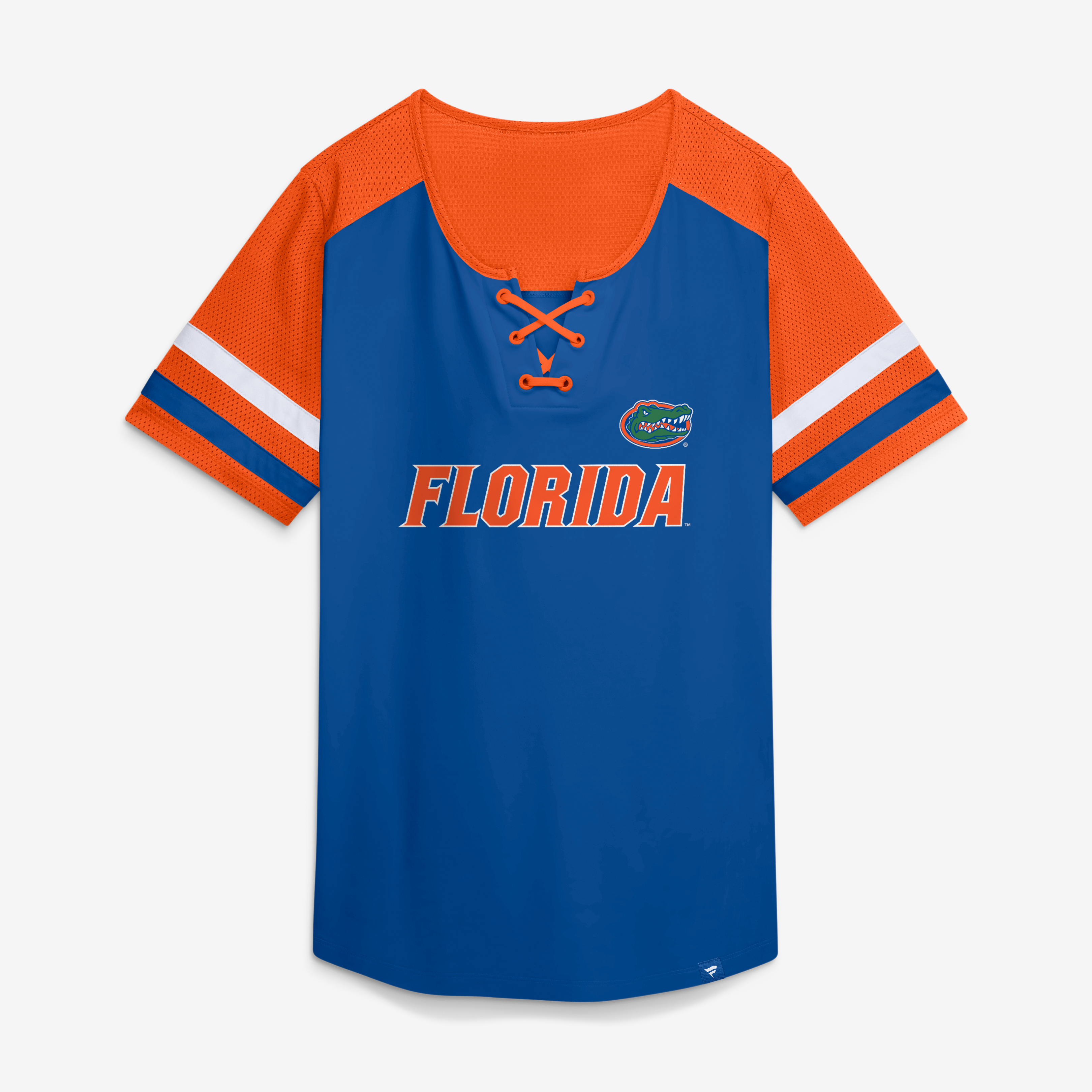 T-shirt à lacets Fanatics Royal Florida Gators Power Play Athena pour femmes