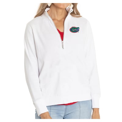 Florida Gators Flying Colors Apparel Women's Quinn Quarter-Zip Fleece - White
