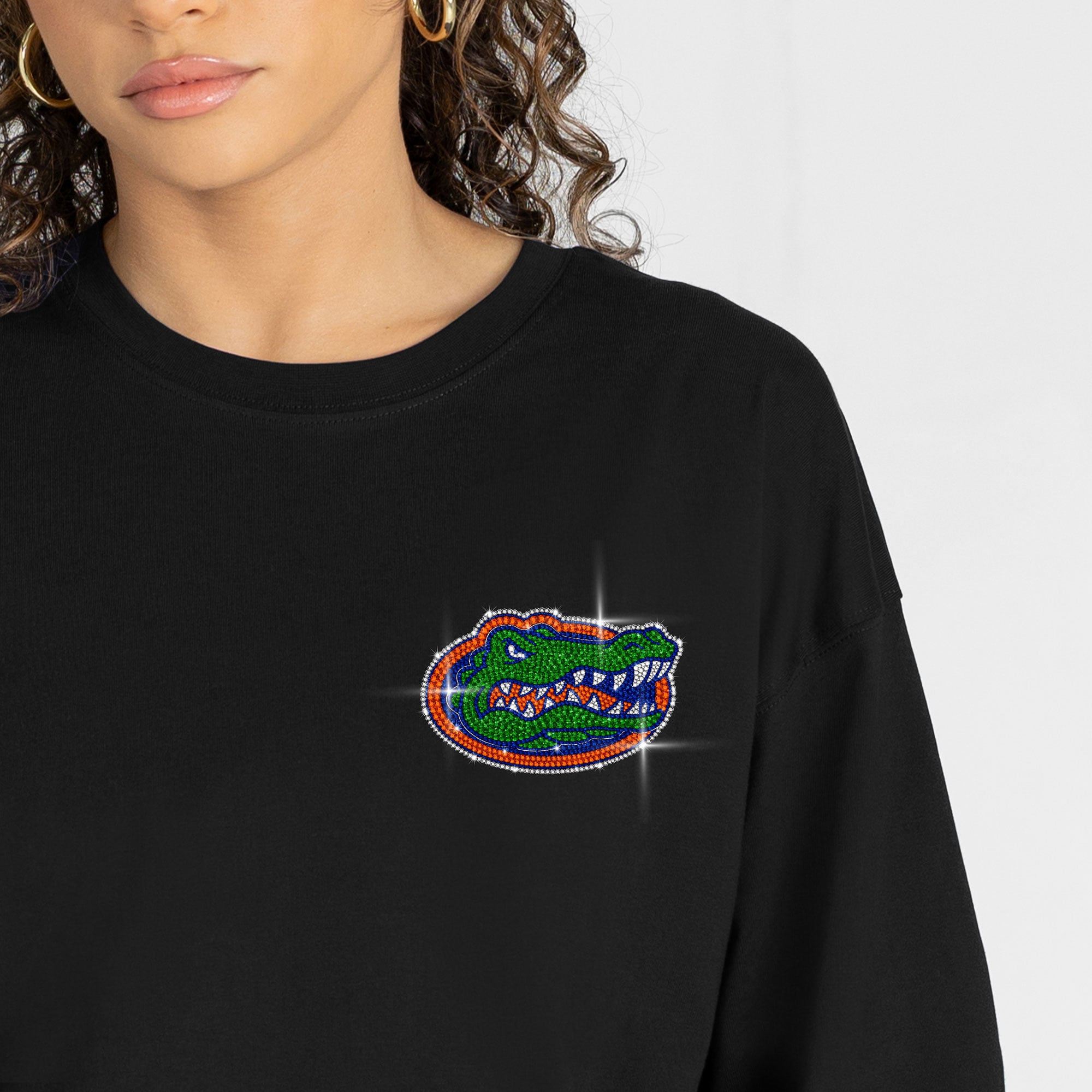 T-shirt à manches longues noir strass « Light It Up » de la collection Gameday Couture pour femmes marque Florida Gators