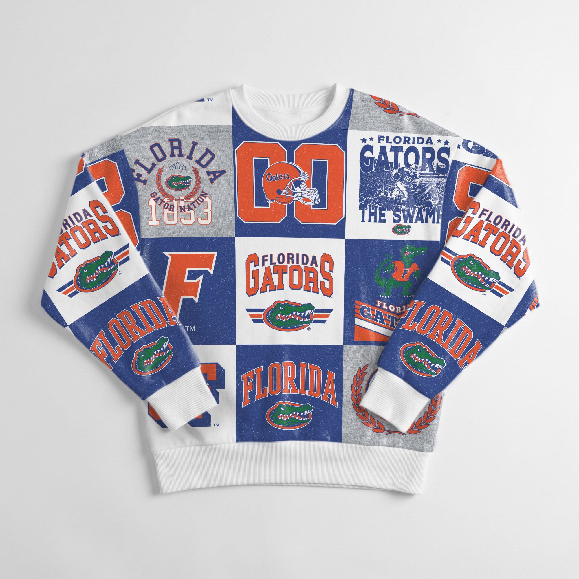 Pull à manches longues patchwork « Highlight Reel » des Royal Florida Gators pour femmes, collection Gameday Couture.