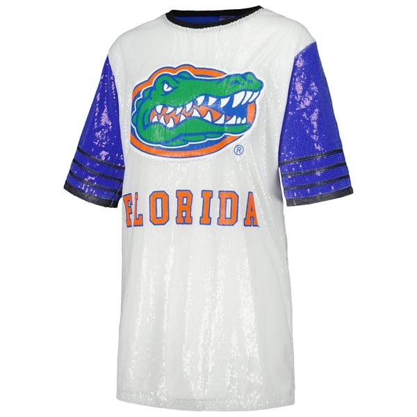Women's Gameday Couture White Florida Gators Chic Full Sequin Jersey Dress